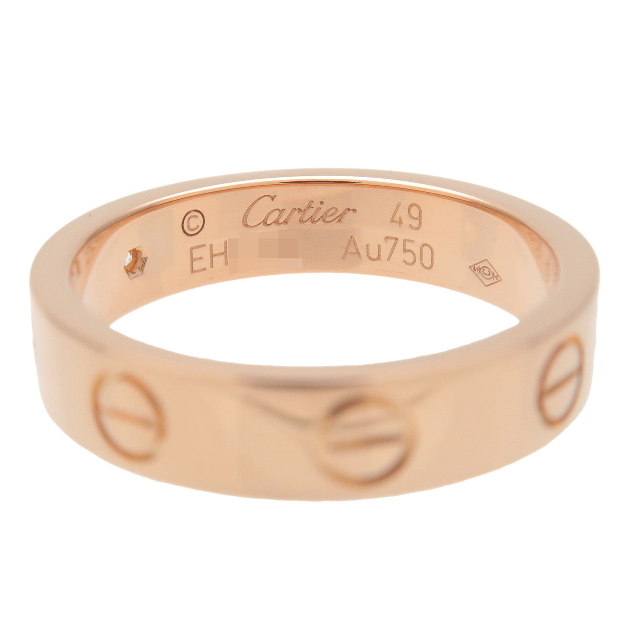 Cartier Mini Love 1P Diamond Ring K18 750PG Rose Gold #49 US5 EU49