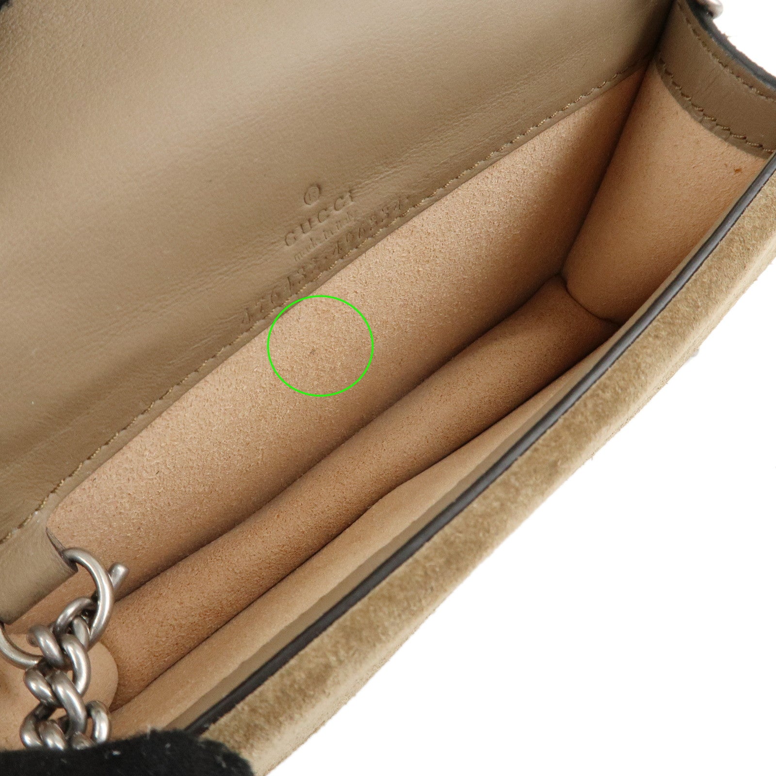 GUCCI Gucci Duonissos GG Supreme Suede Super Mini Bag Beige 476432