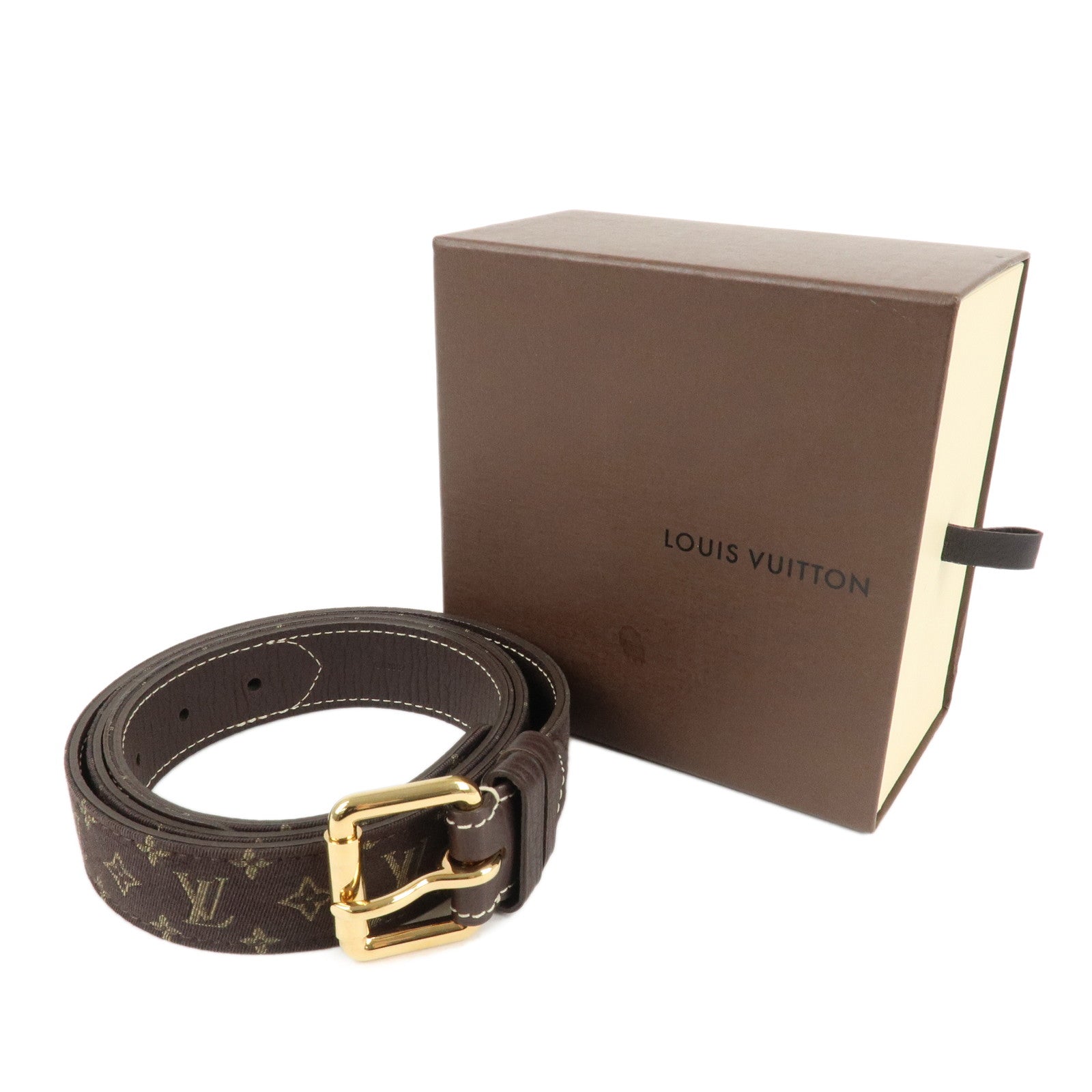 Louis Vuitton Monogram Mini Lin Santule Ebene Belt M6985U