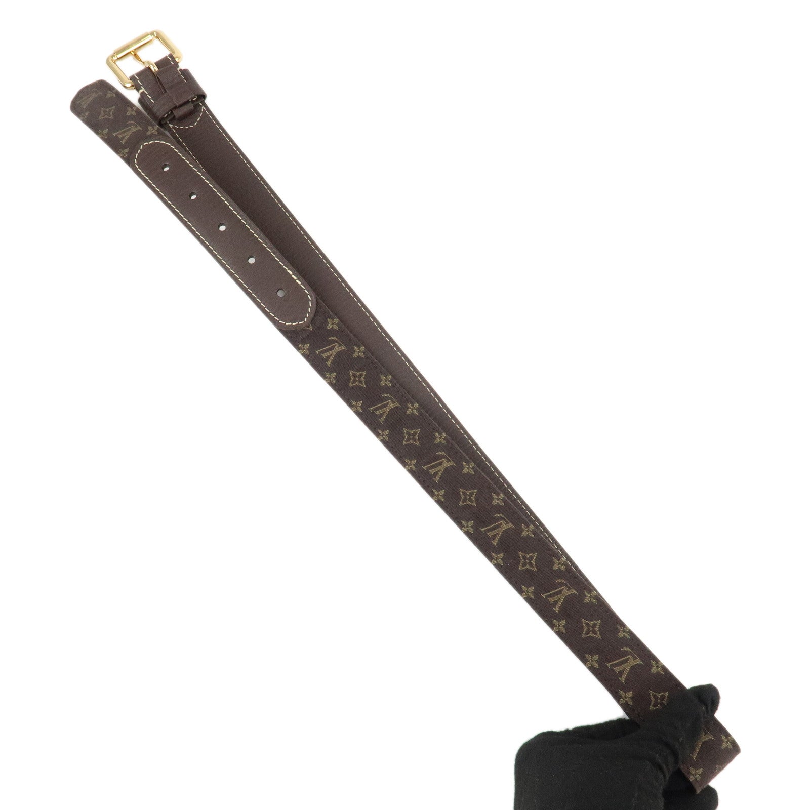 Louis Vuitton Monogram Mini Lin Santule Ebene Belt M6985U