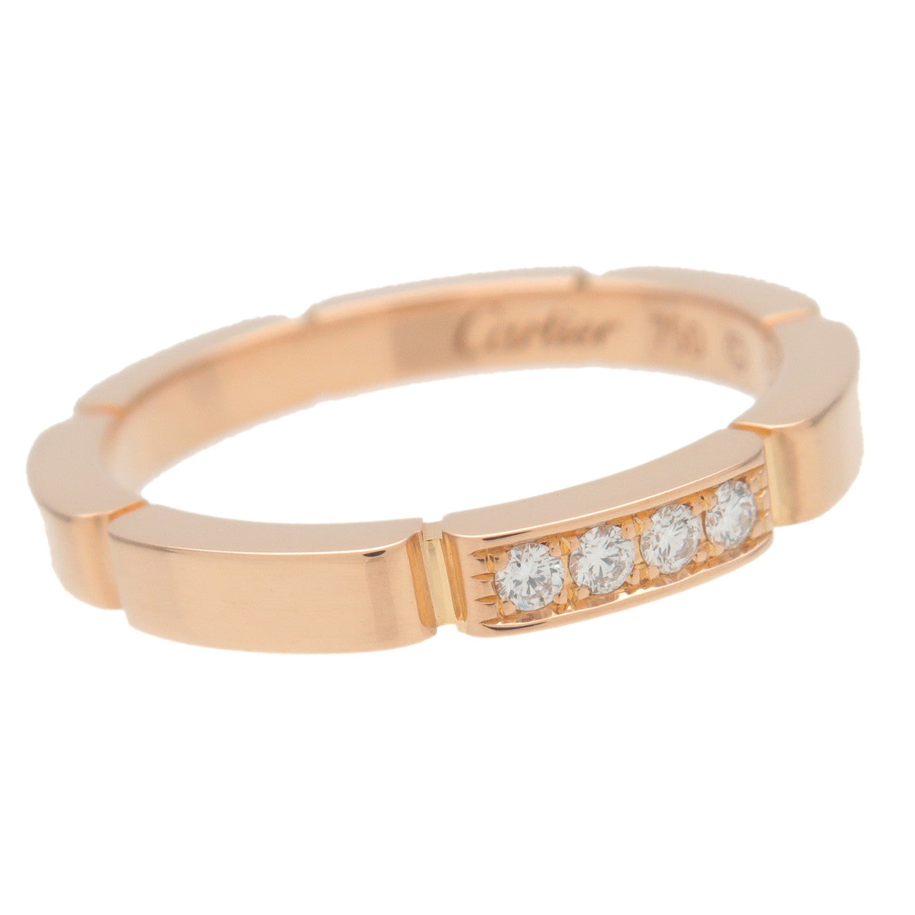 Cartier Maillon Panthere 4P Diamond Ring K18 Rose Gold #51 US5.5-6