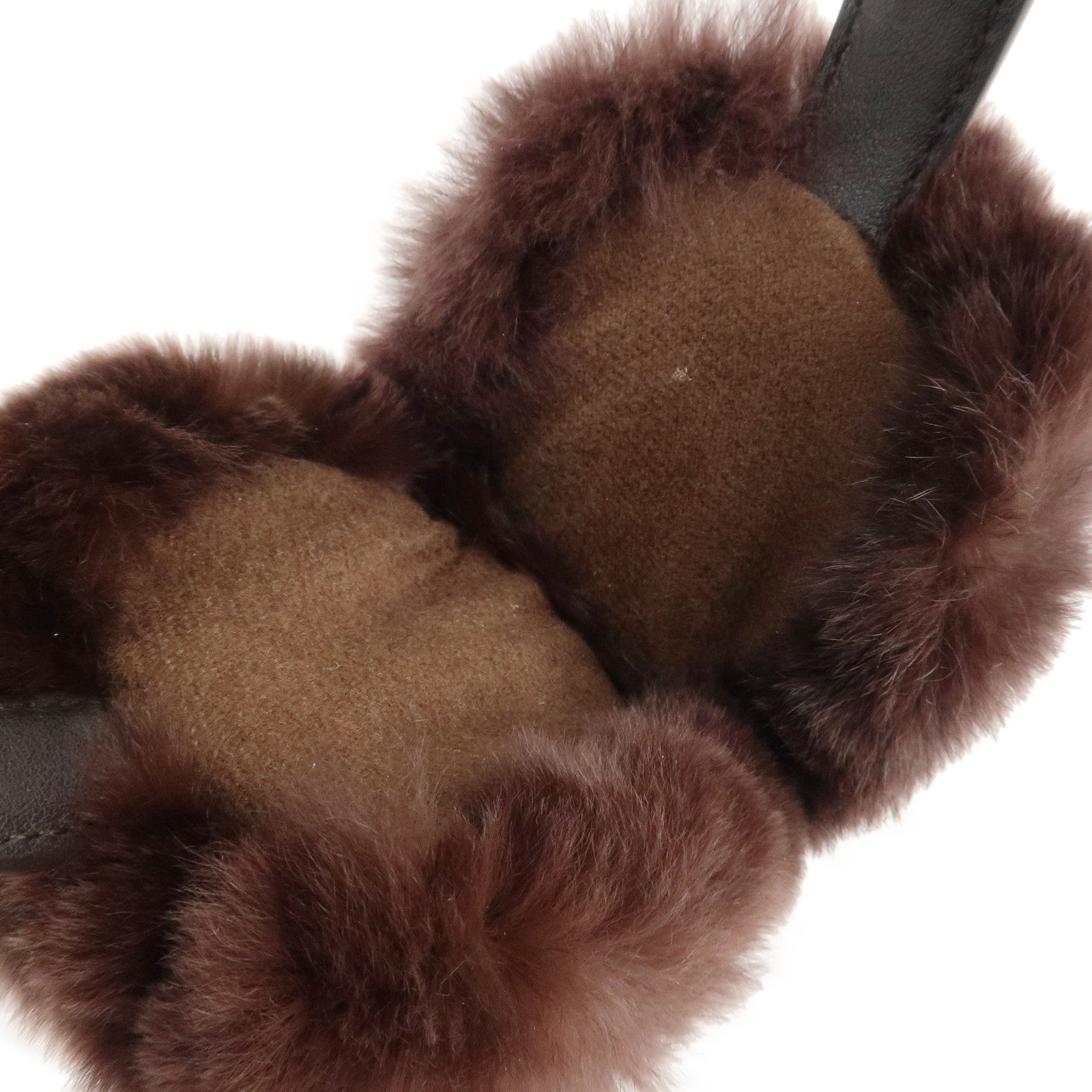 GUCCI Leather Earmuffs Dark Brown 245929 Used