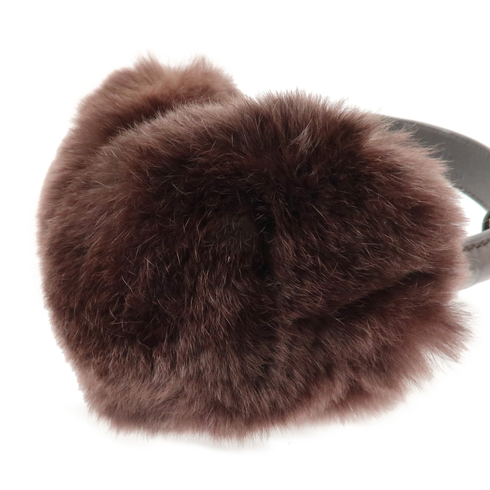 GUCCI Leather Earmuffs Dark Brown 245929 Used