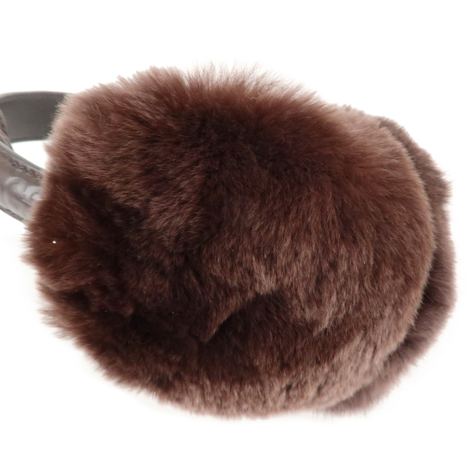 GUCCI Leather Earmuffs Dark Brown 245929 Used