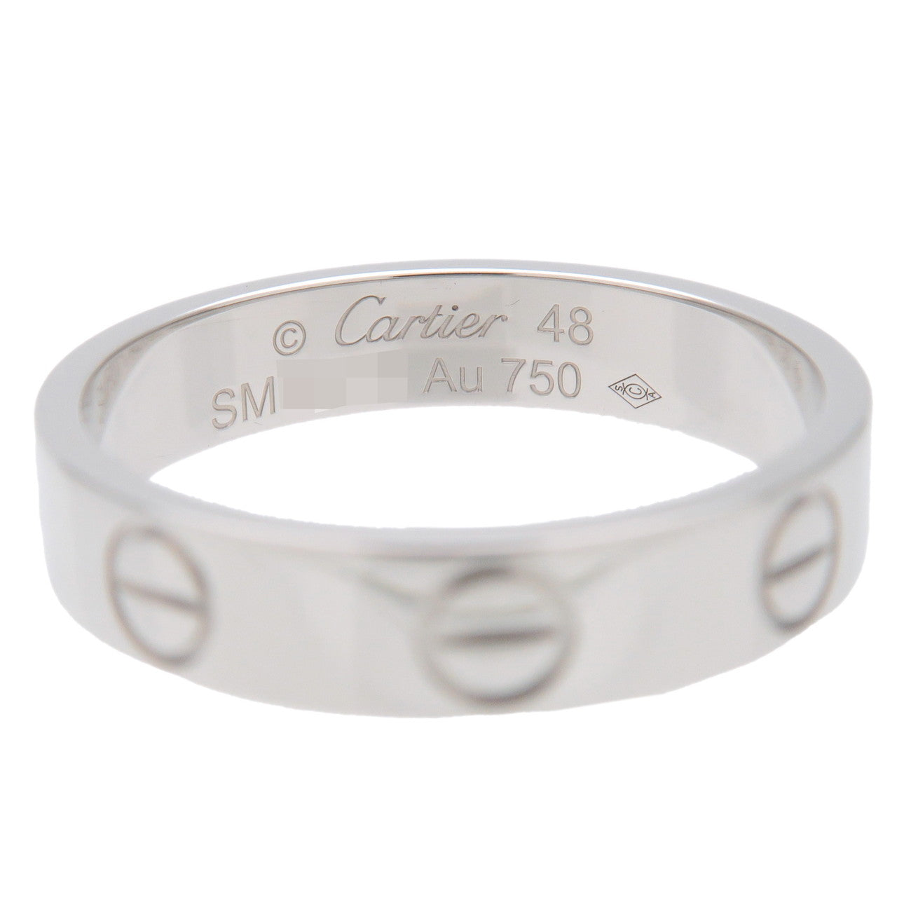 Cartier Mini Love Ring K18WG 750WG White Gold #48 US4.5 EU48 Used