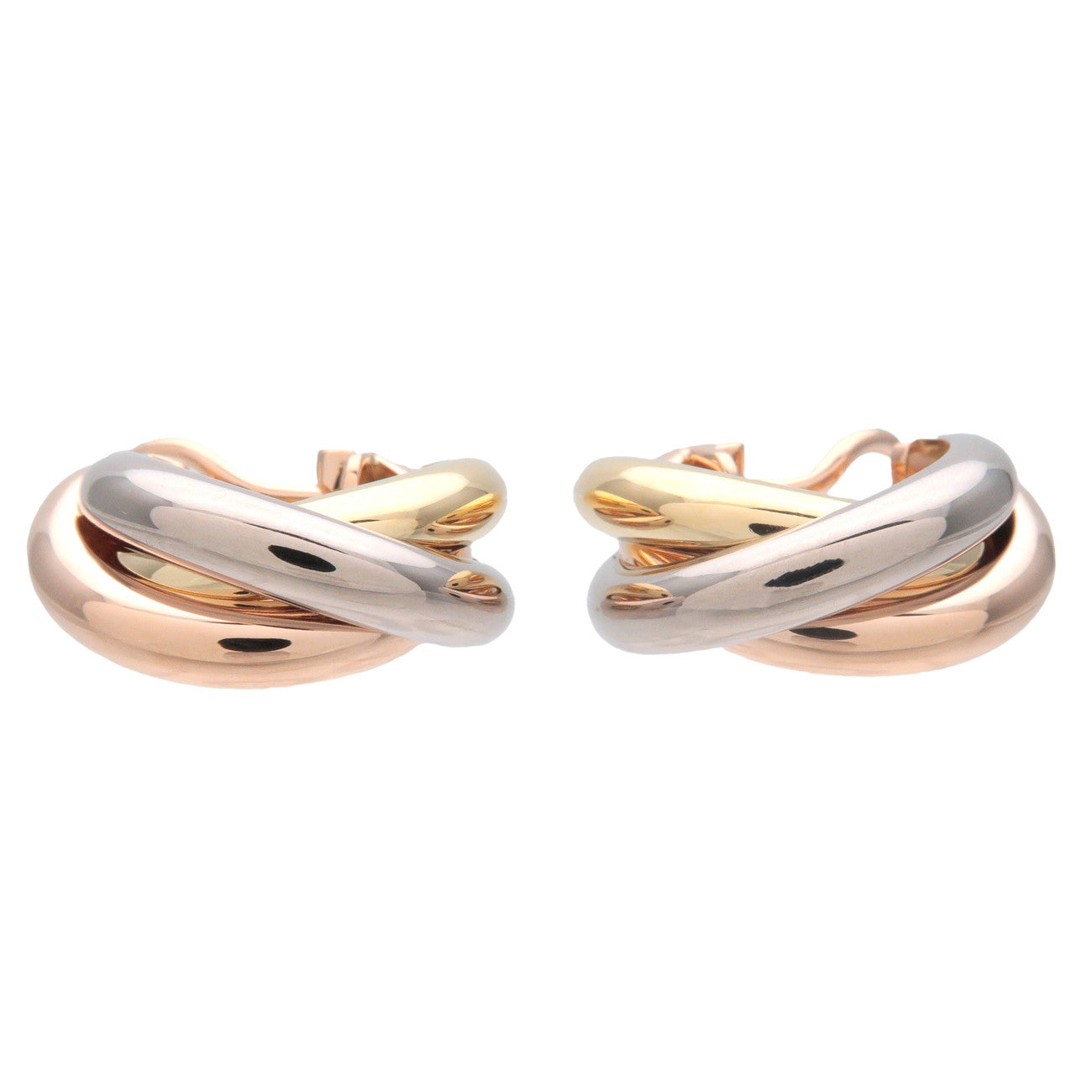 Cartier-Trinity-Earrings-K18-750-Yello/White/Rose-Gold