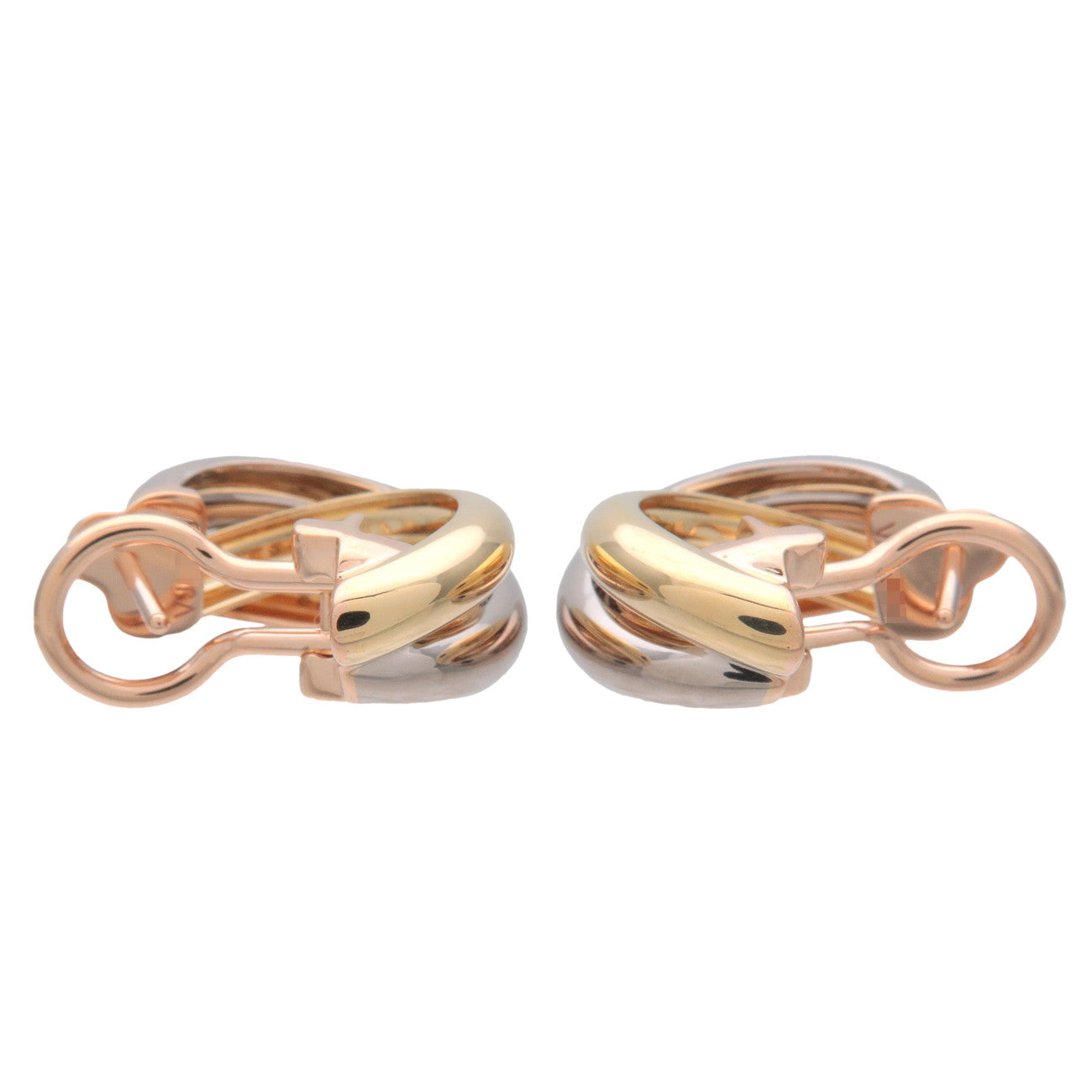 Cartier Trinity Earrings K18 750 Yello/White/Rose Gold