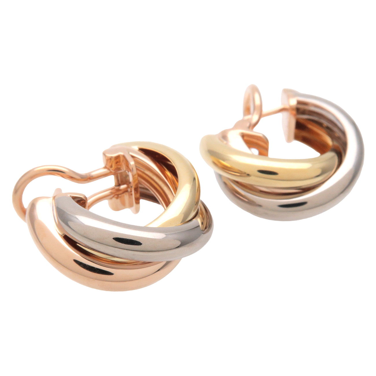 Cartier Trinity Earrings K18 750 Yello/White/Rose Gold