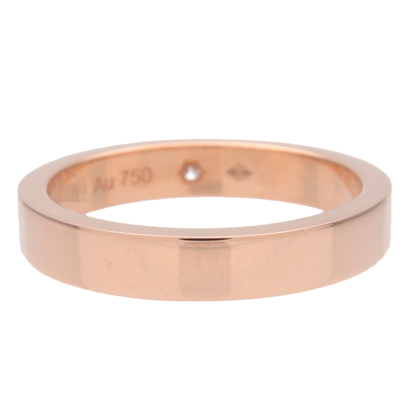 Cartier Engraved 1P Diamond Ring K18 750PG Rose Gold #47 US4-4.5