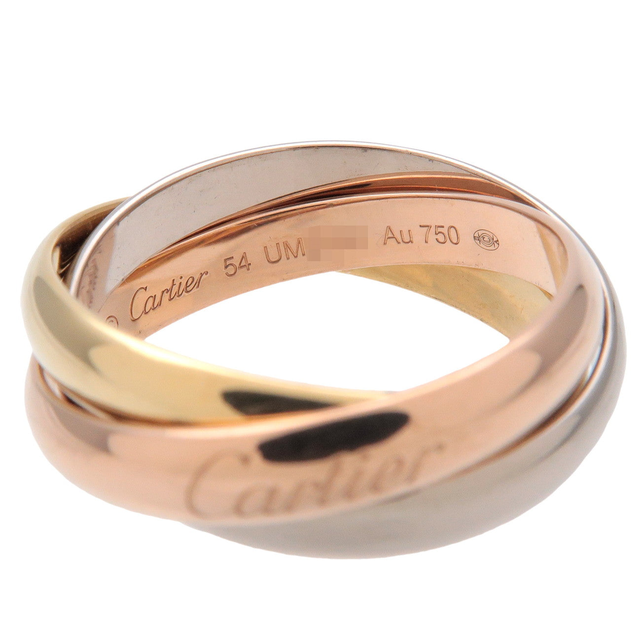 Cartier Trinity Ring MM K18 750YG/WG/PG #54 US6.5-7 Yellow Gold