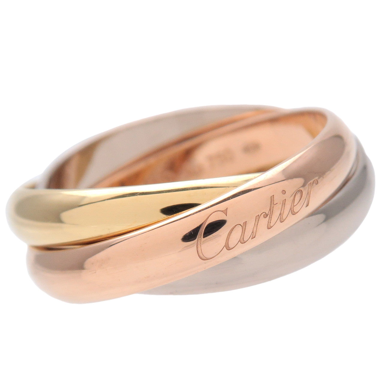 Cartier Trinity Ring MM K18 750YG/WG/PG #54 US6.5-7 Yellow Gold