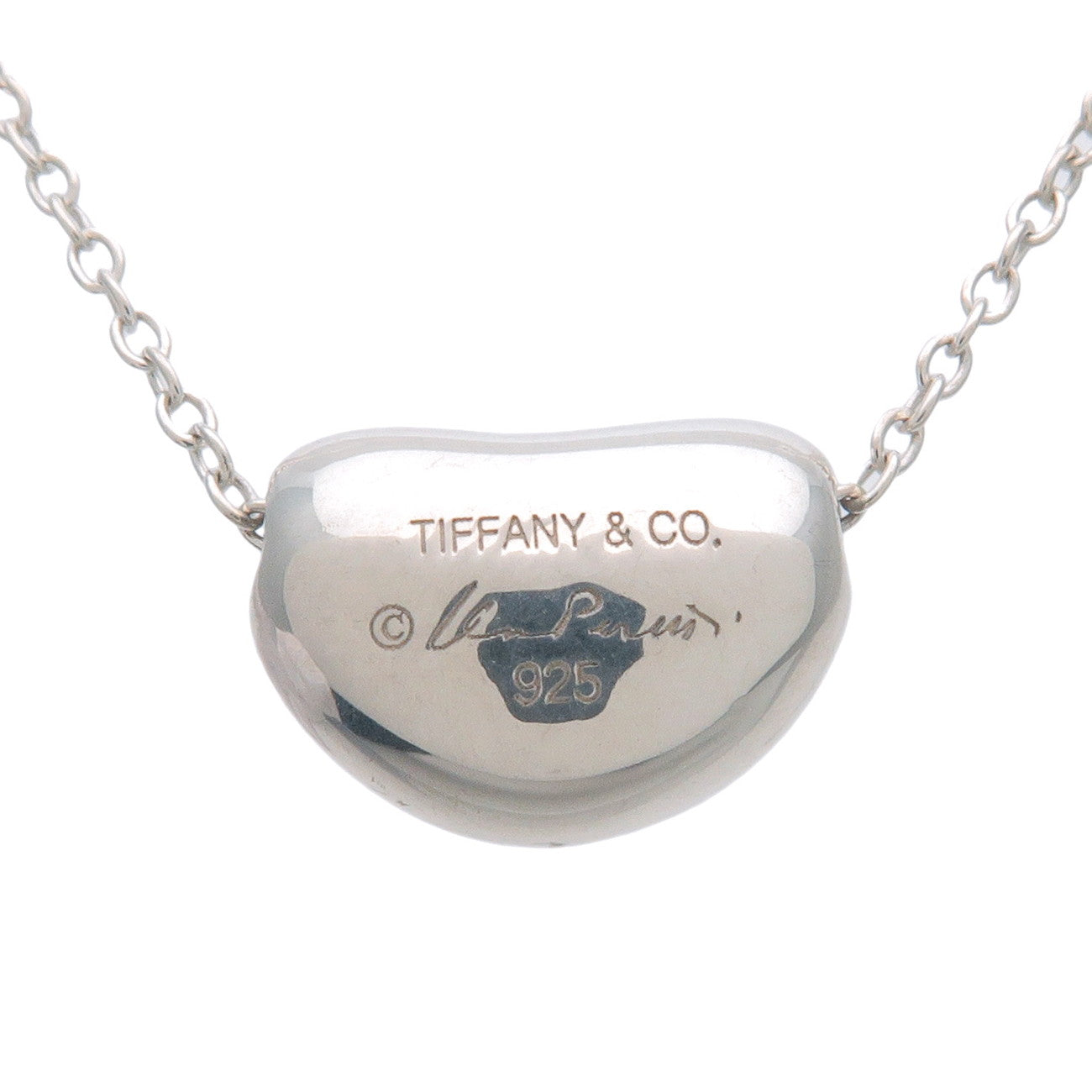 Tiffany&Co. Bean Necklace Small Size Charm SV925 Silver