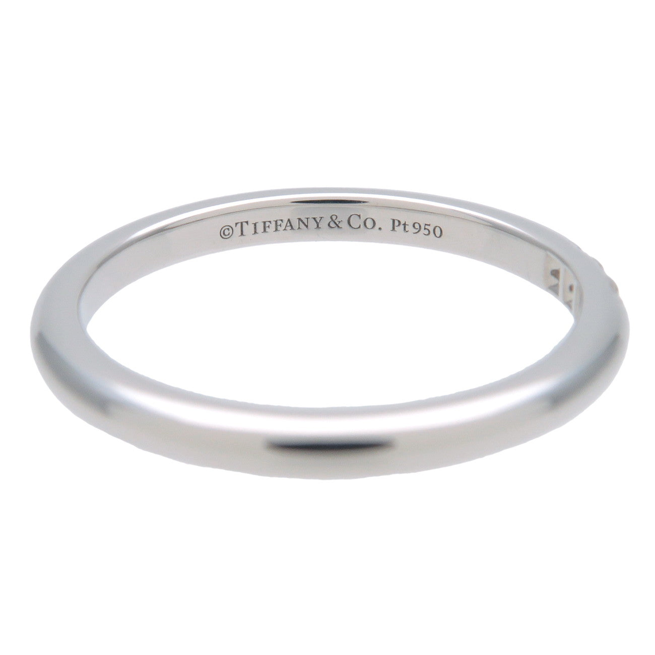 Tiffany & Co. Classic Band Ring 3P Diamond PT950 Platinum US5.5