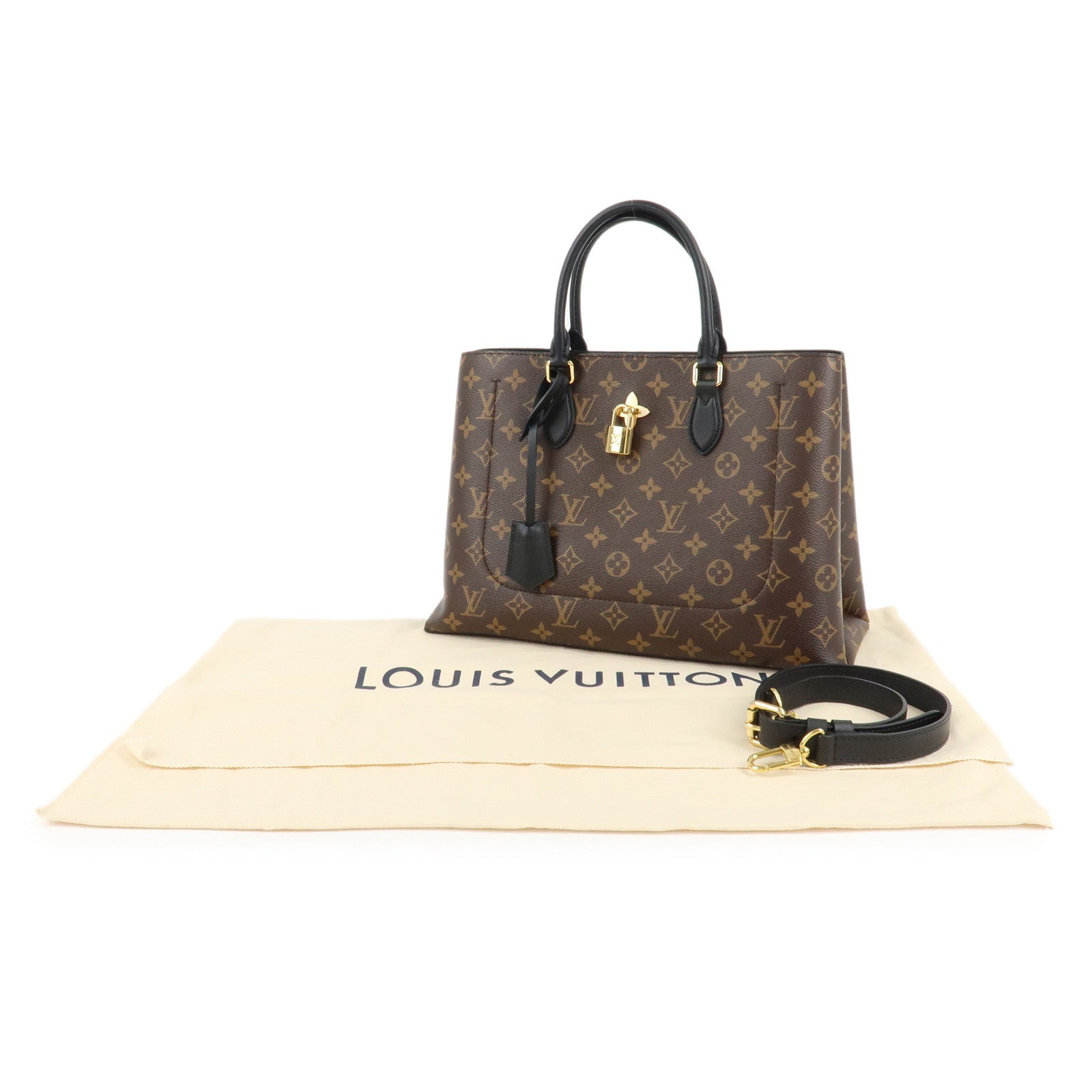 Louis Vuitton Monogram Flower Tote Bag 2Way Bag Noir M43550