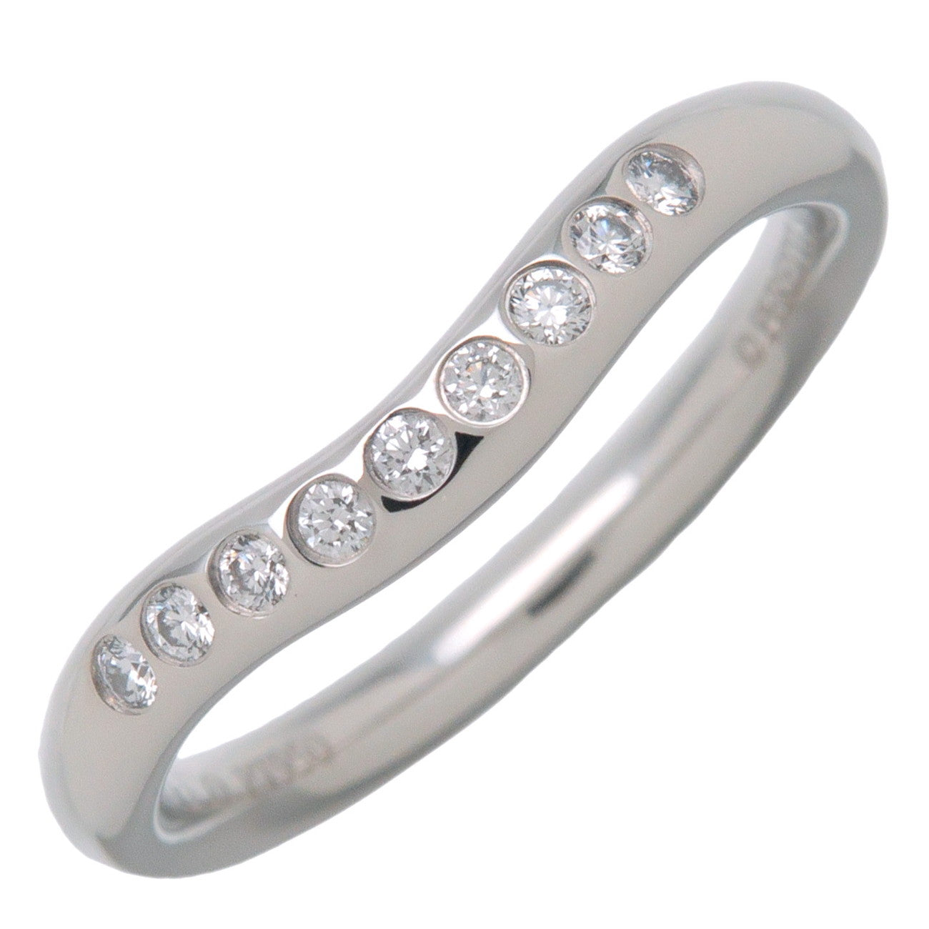 Tiffany&Co.-Curved-Band-9P-Diamond-Ring-PT950-Platinum-US3-3.5