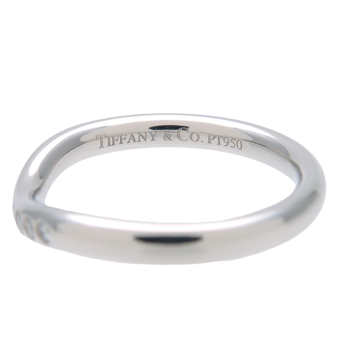 Tiffany&Co. Curved Band 9P Diamond Ring PT950 Platinum US3-3.5