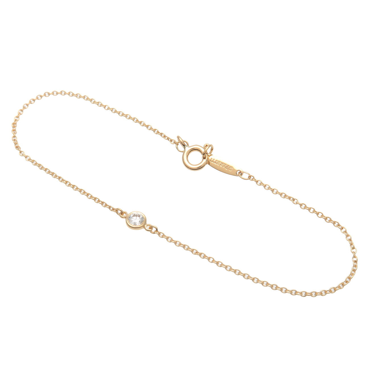 Tiffany&Co.-By-the-Yard-1P-Diamond-Bracelet-0.08ct-K18-Yellow-Gold