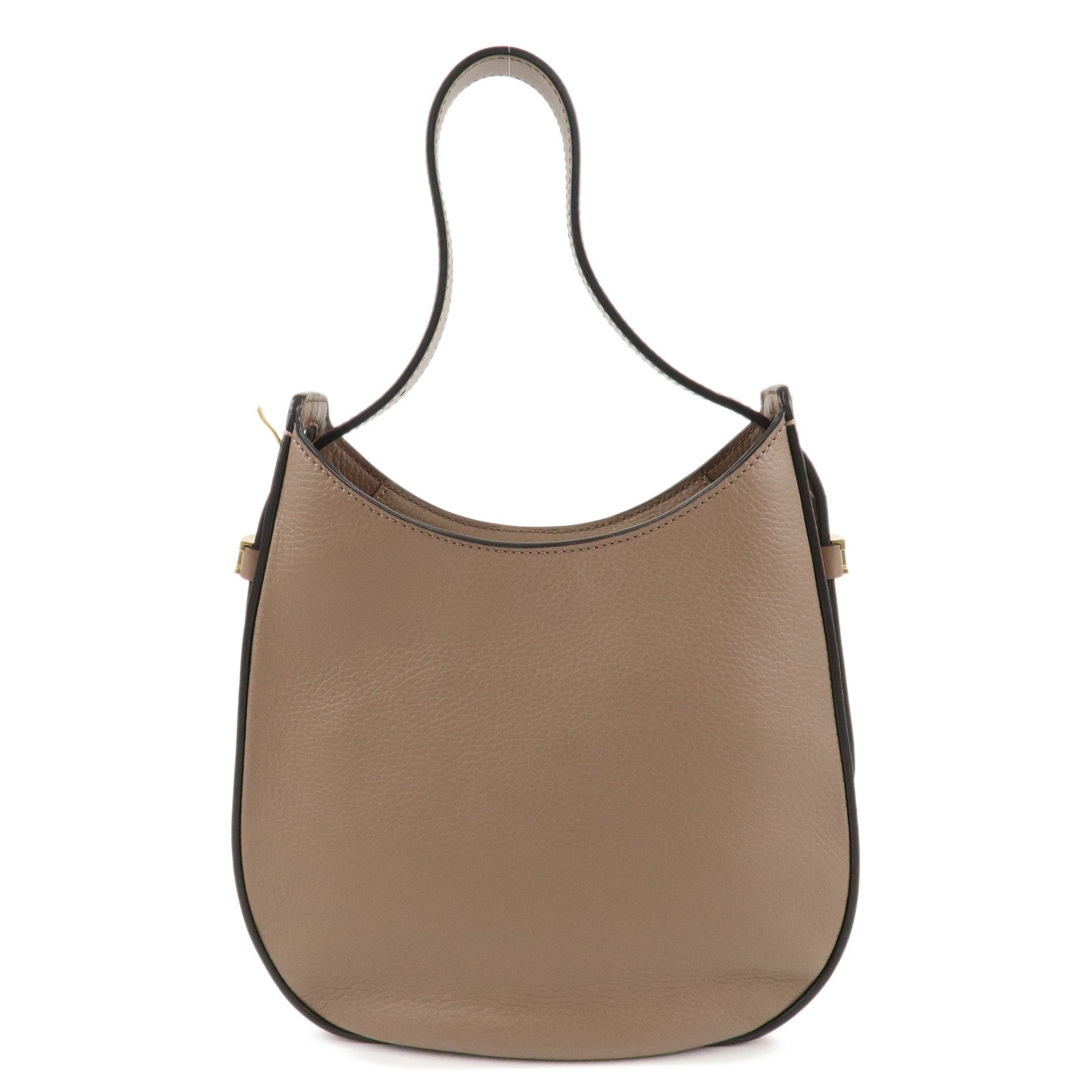 TOD'S T Timeless Leather Oboe Shoulder Bag Hand Bag Brown