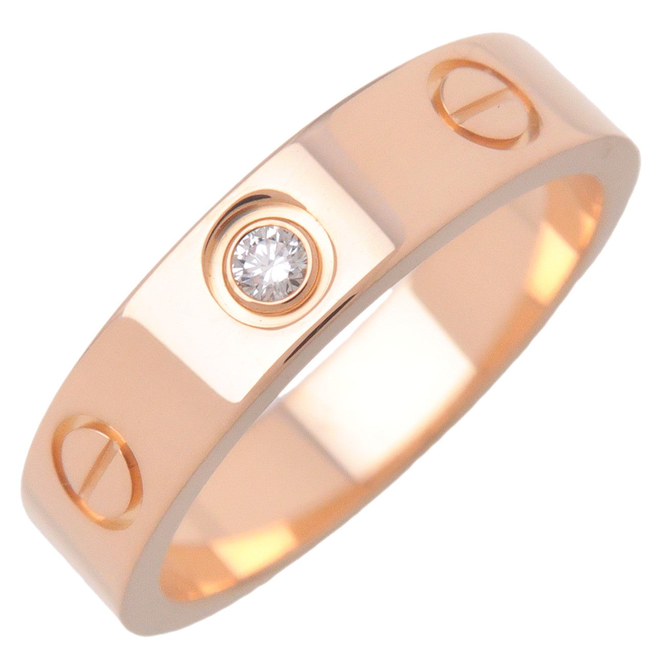 Cartier-1P-Diamond-Mini-Love-Ring-K18-750PG-Rose-Gold-#47