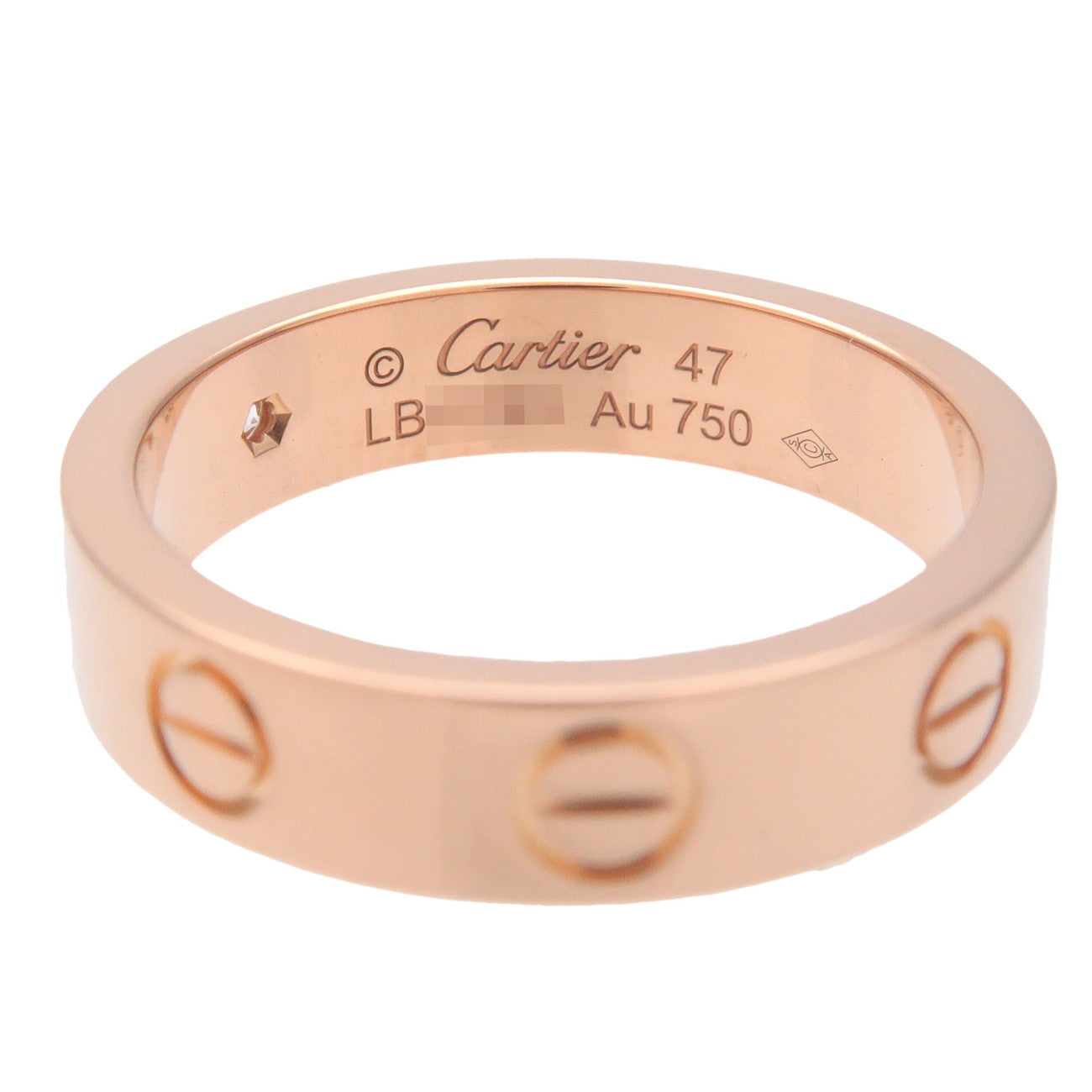 Cartier 1P Diamond Mini Love Ring K18 750PG Rose Gold #47 Used