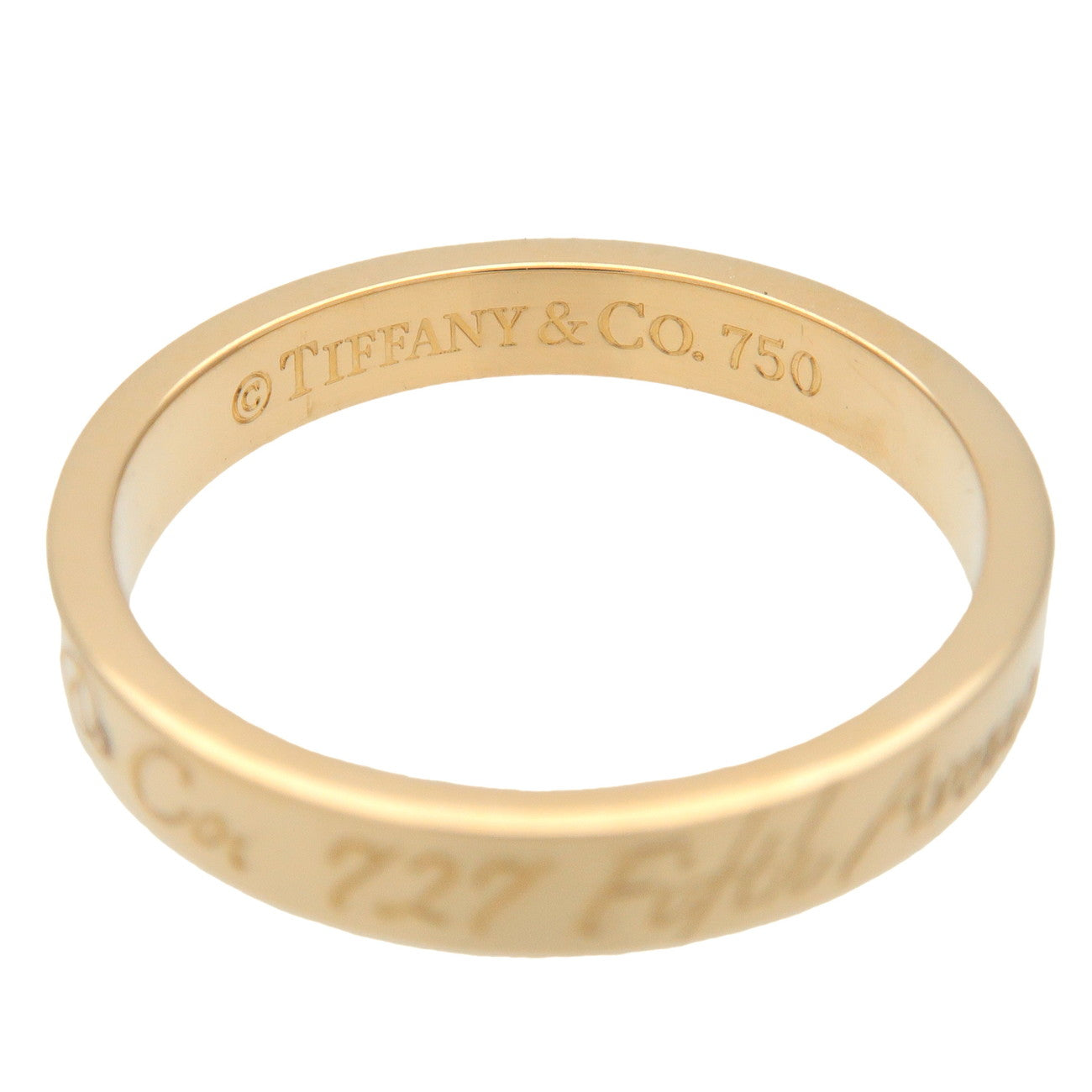 Tiffany&Co. Notes Narrow Ring K18YG Yellow Gold US4-4.5 EU47.5 Used