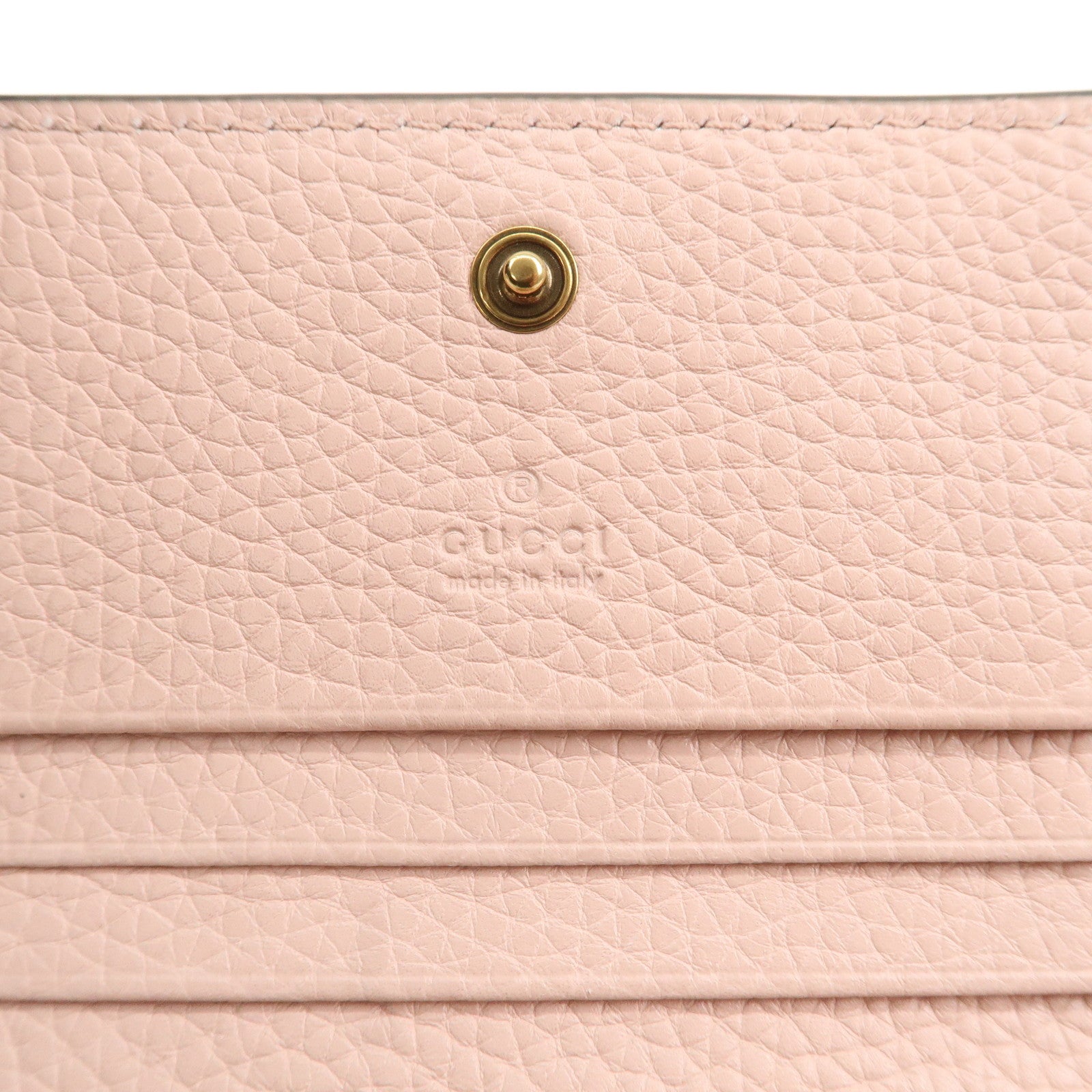 GUCCI Gucci Animalier Leather Bi-fold Wallet Bee Pink 460185