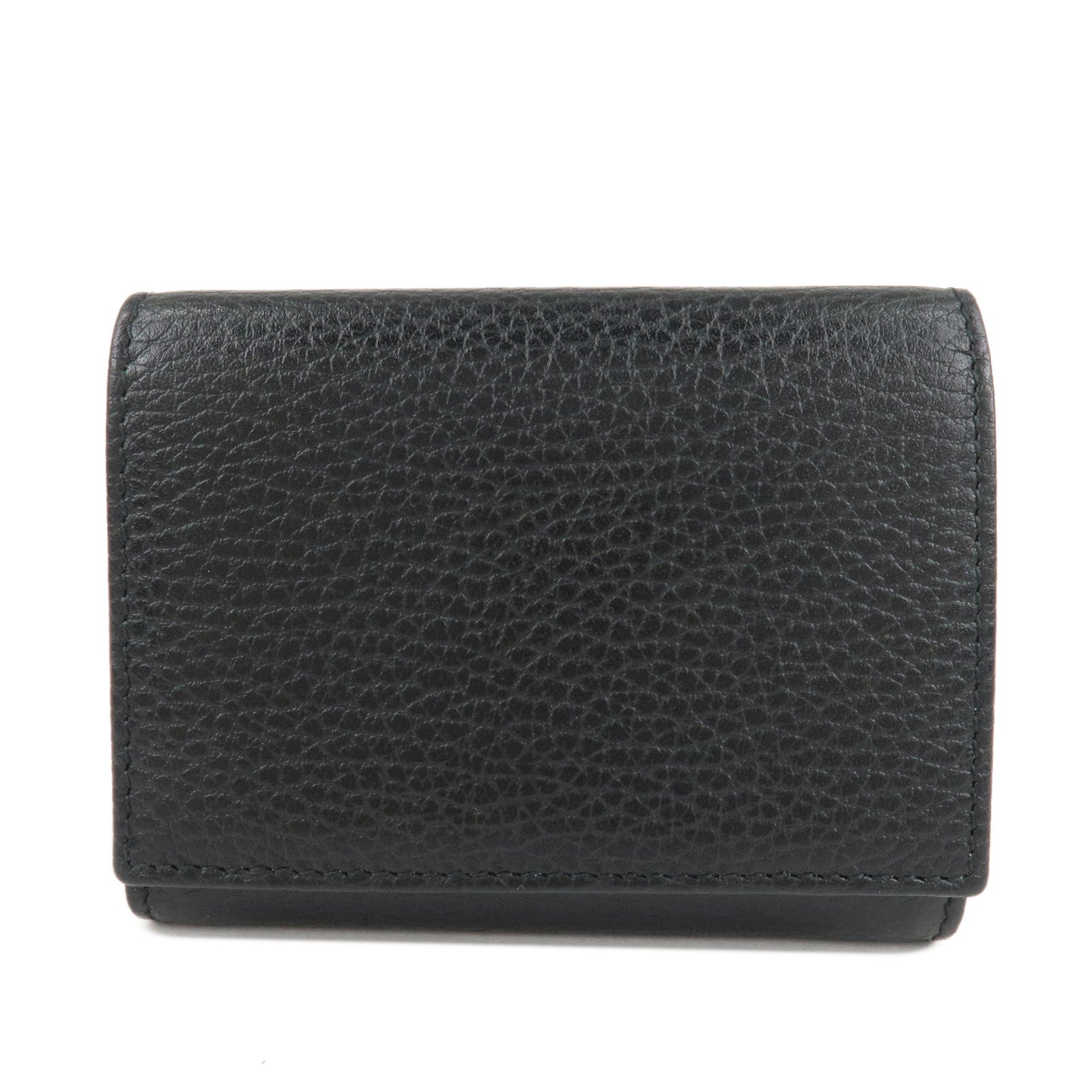 GUCCI GG Marmont Leather Tri-fold Compact Wallet Black 474746