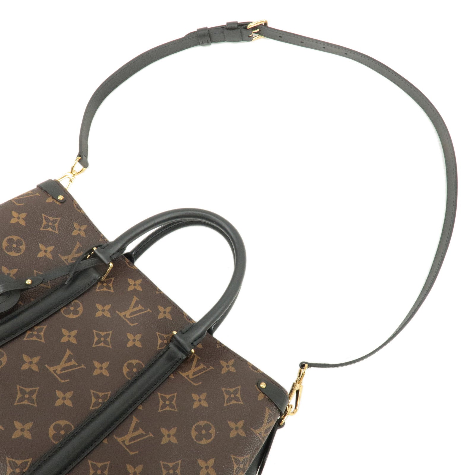 Louis Vuitton Monogram Soufflot NV MM 2Way Hand Bag Brown M44817