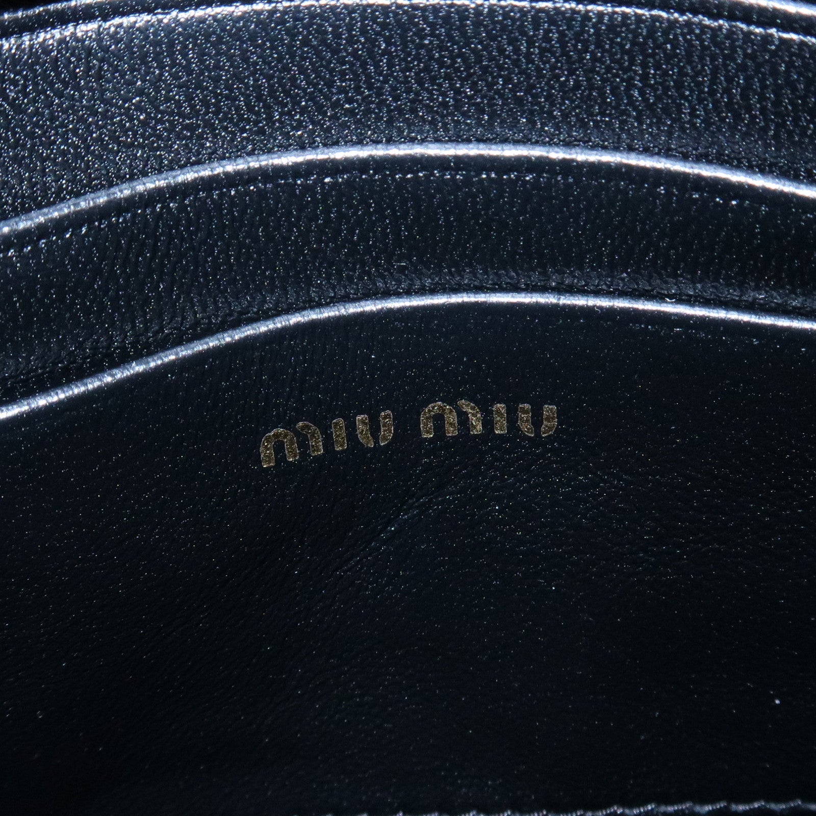 MIU MIU Matelasse Leather Shoulder Bag Crossbody Bag Black 5DH043