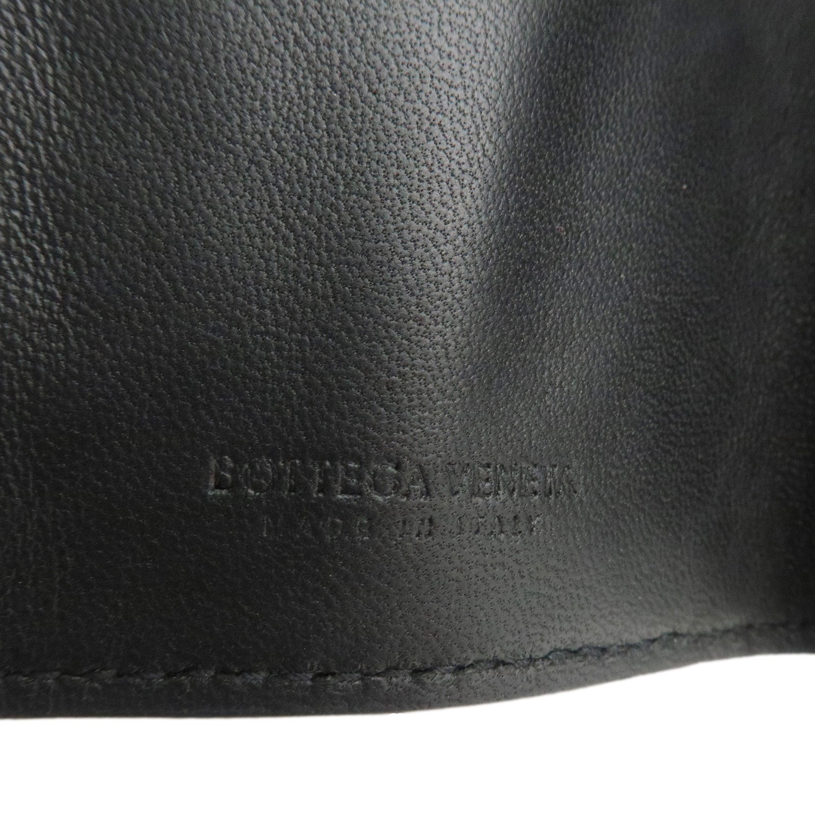 BOTTEGA VENETA Intrecciato Leather 6 Rings Key Case Black