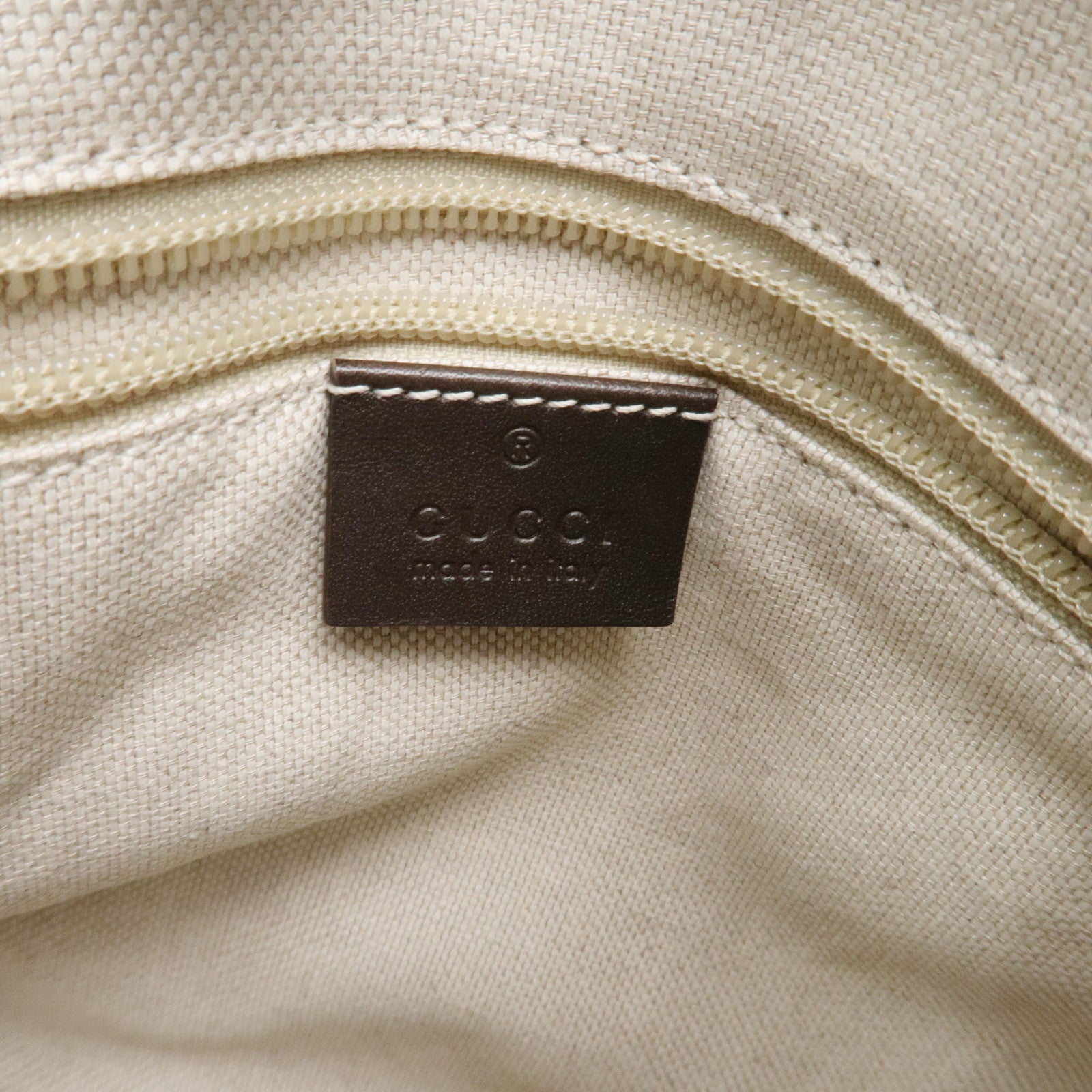 GUCCI GG Supreme Leather 2Way Bag Beige Dark Brown 353440 Used