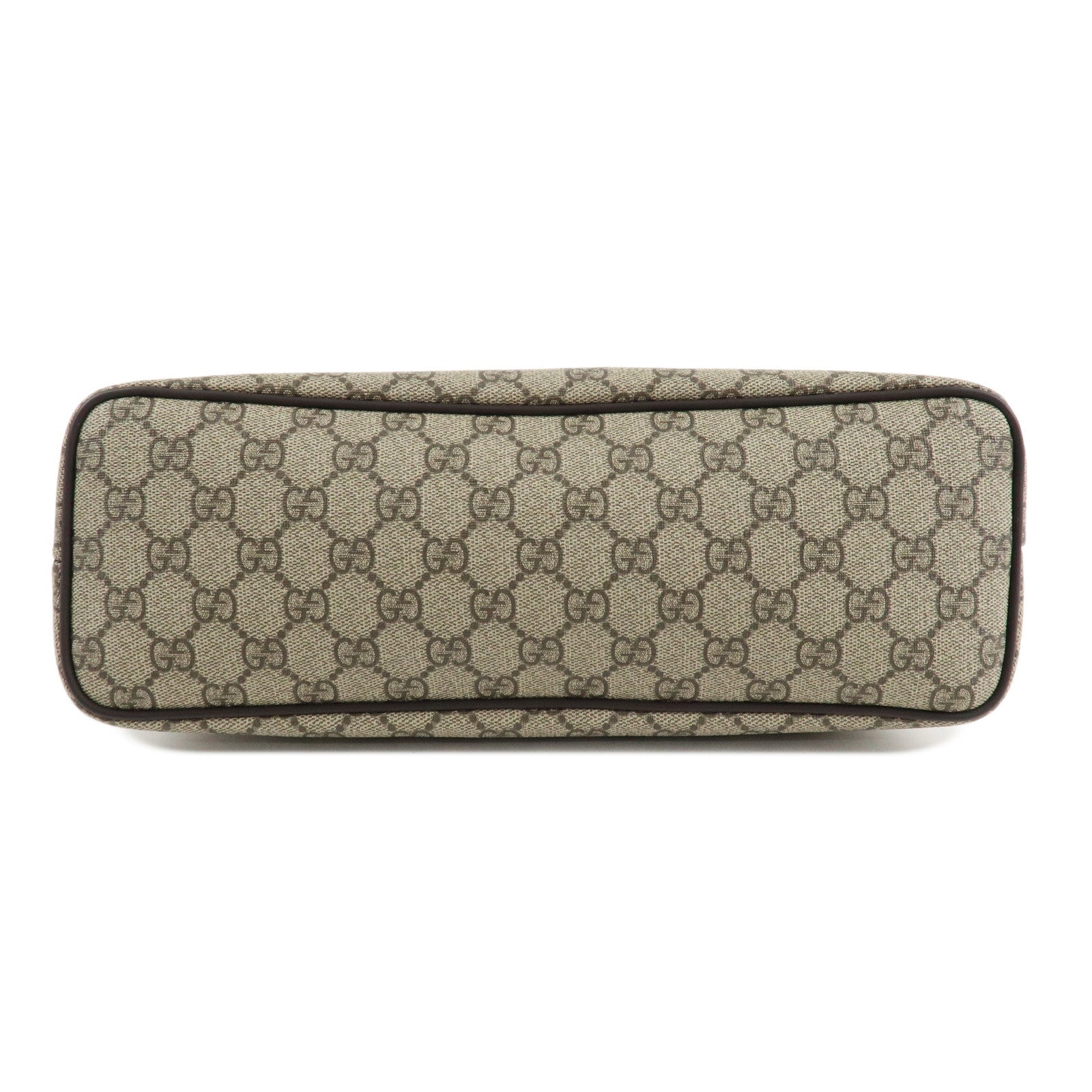 GUCCI GG Supreme Leather 2Way Bag Beige Dark Brown 353440 Used