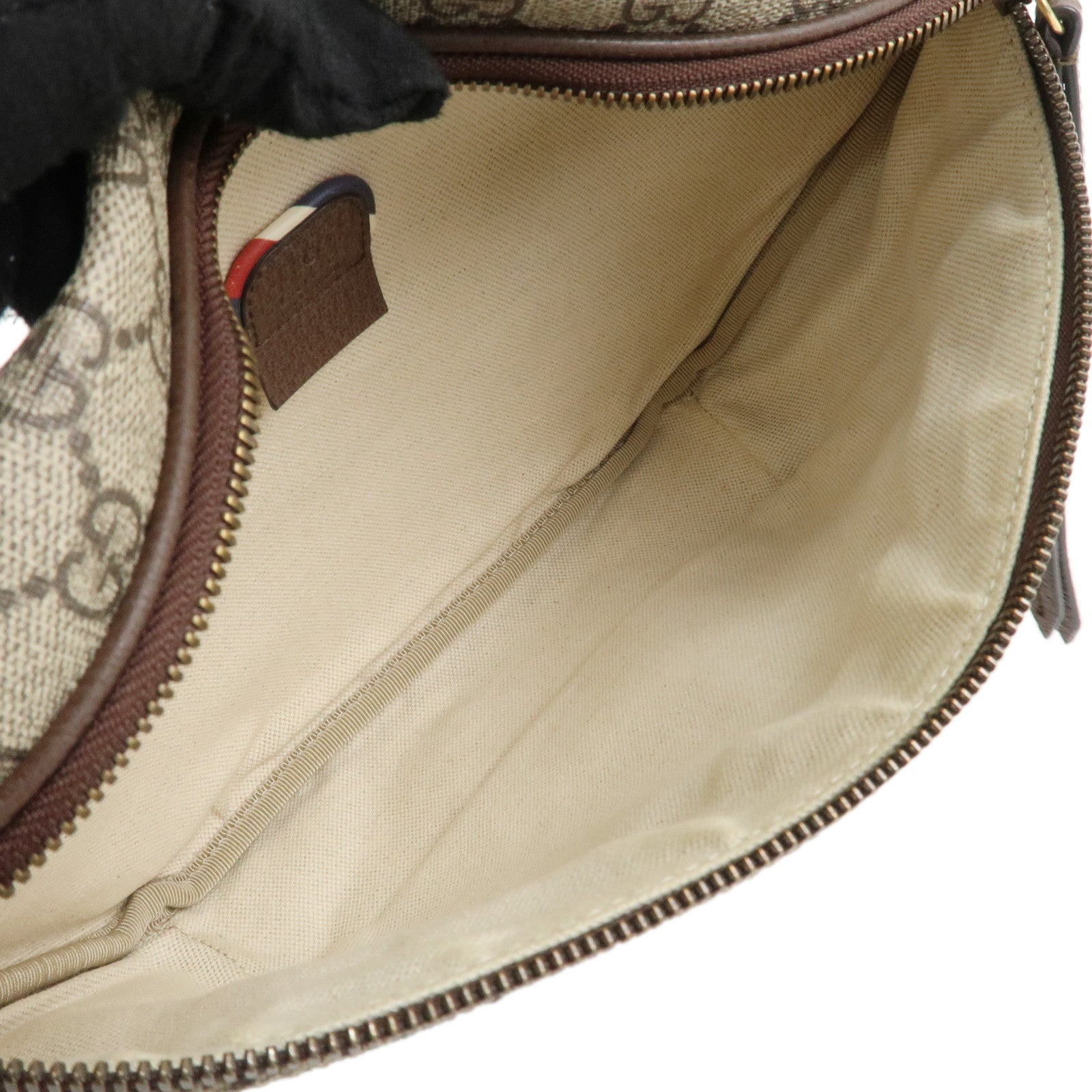 GUCCI Courrier GG Supreme Leather Waist Bag Beige Brown 529711 Used