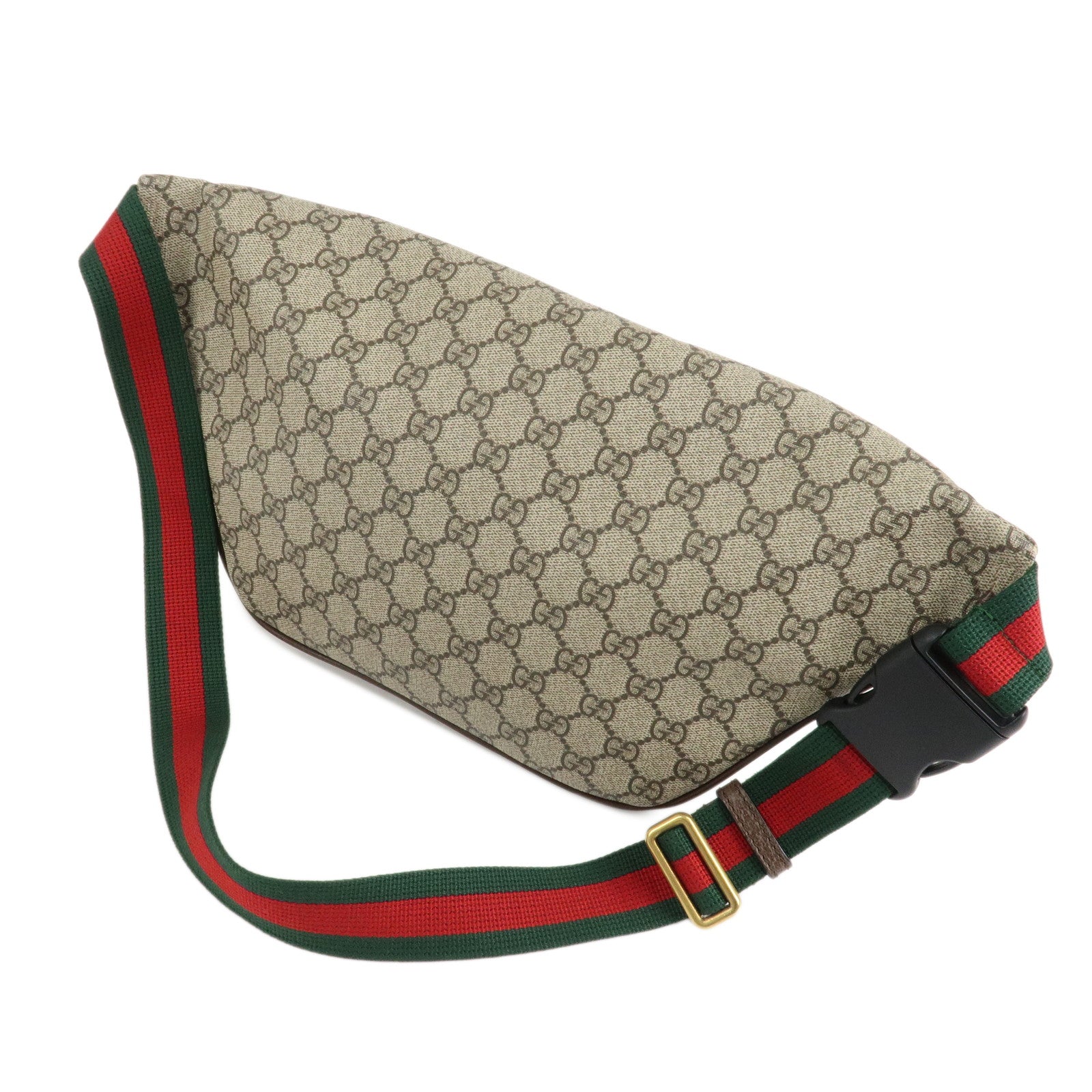 GUCCI Courrier GG Supreme Leather Waist Bag Beige Brown 529711 Used