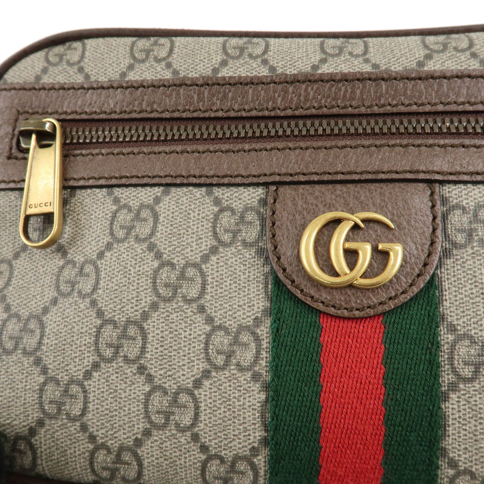 GUCCI Ophidia Sherry GG Supreme Leather Waist Bag 574796 Used
