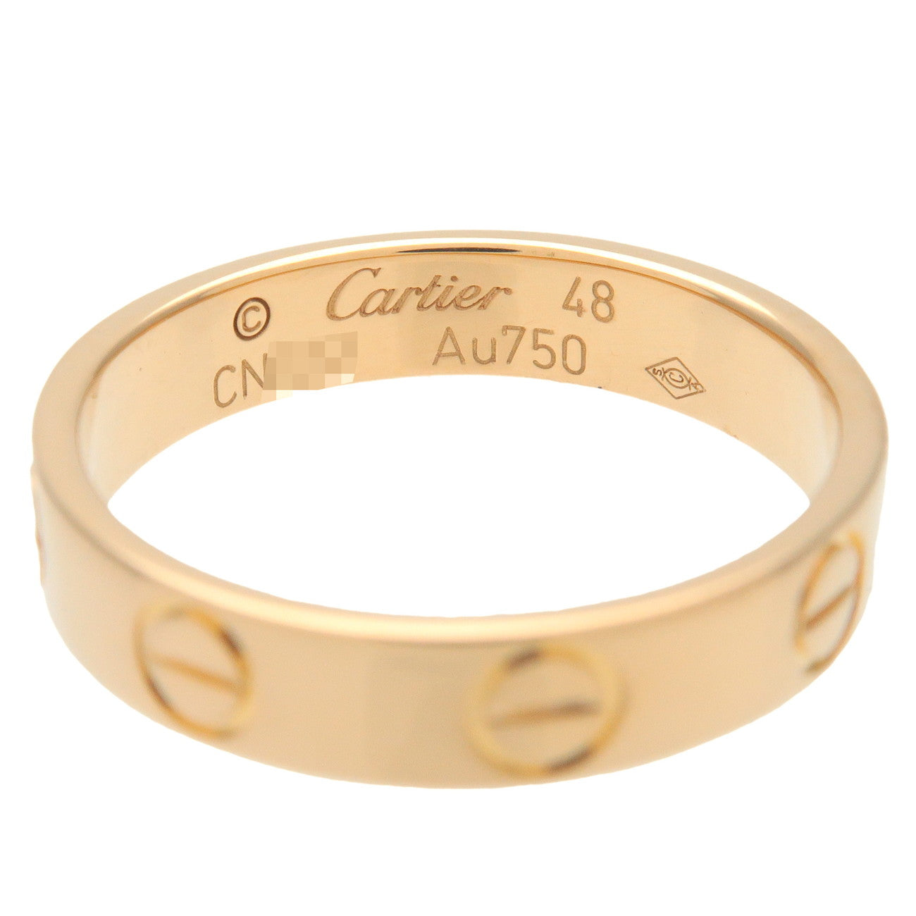 Cartier Mini Love Ring K18YG 750YG Yellow Gold #48 US4.5 EU48 Used