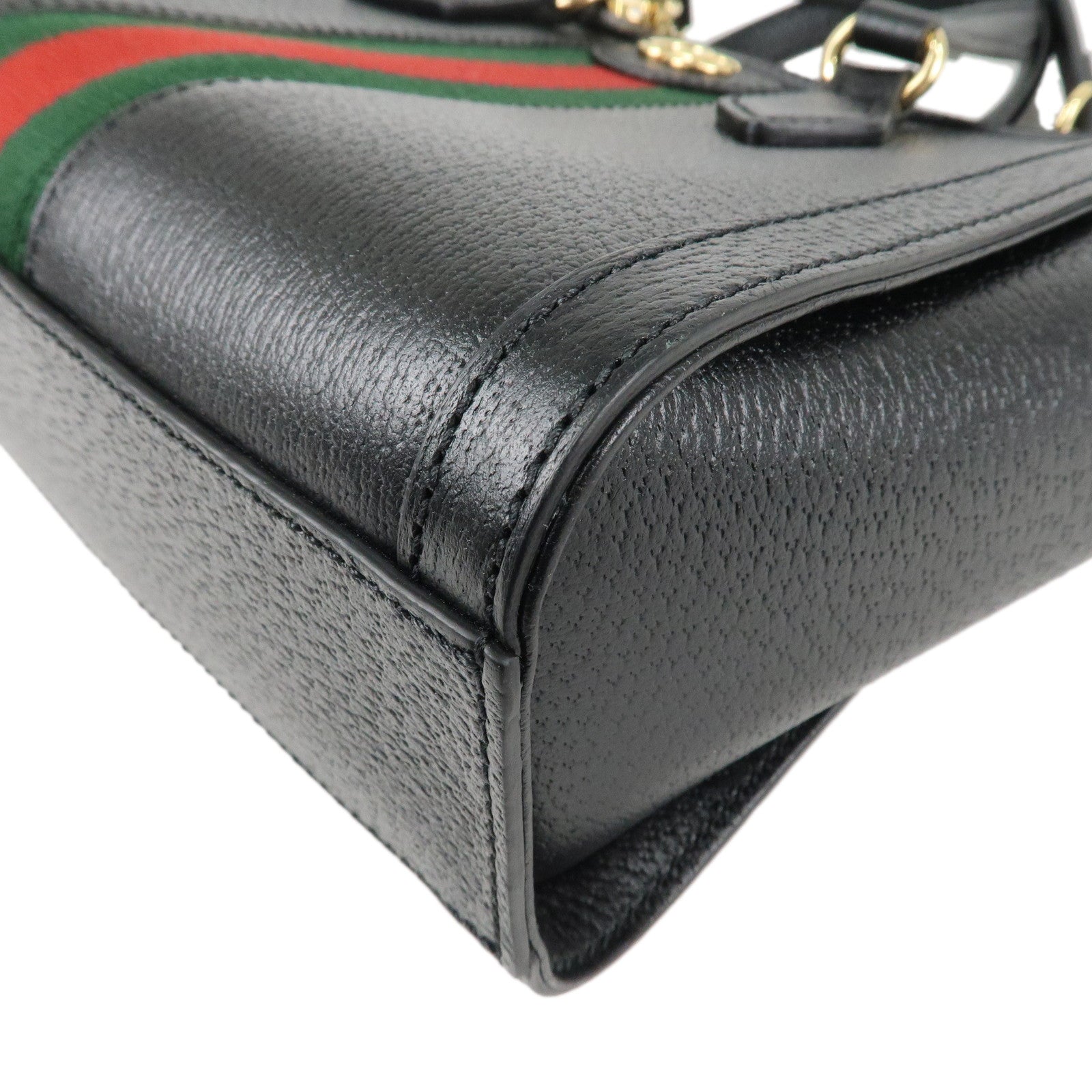 GUCCI Ophidia Sherry Leather 2Way Bag Hand Bag Black 719882 Used