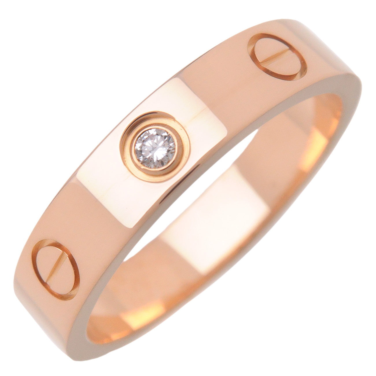 Cartier-1P-Diamond-Mini-Love-Ring-K18-750PG-Rose-Gold-#52