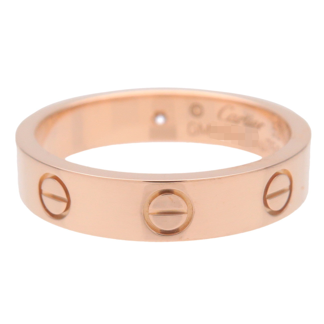 Cartier 1P Diamond Mini Love Ring K18 750PG Rose Gold #52 Used
