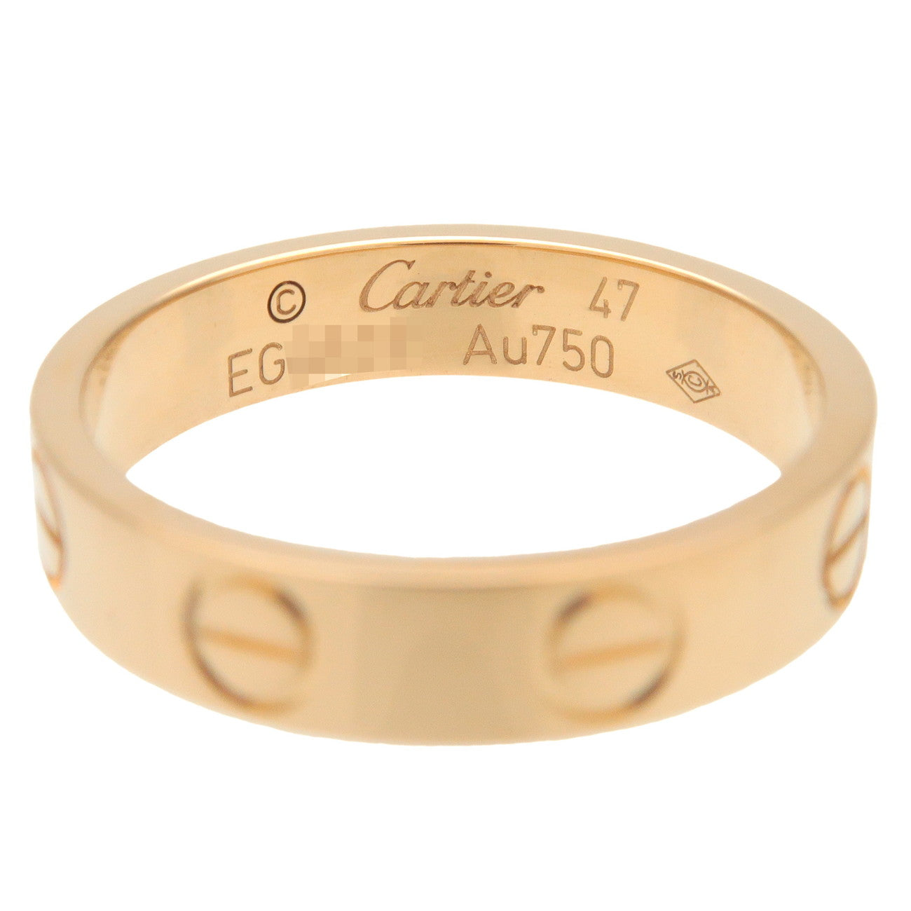 Cartier Mini Love Ring K18YG 750YG Yellow Gold #47 US4-4.5 Used