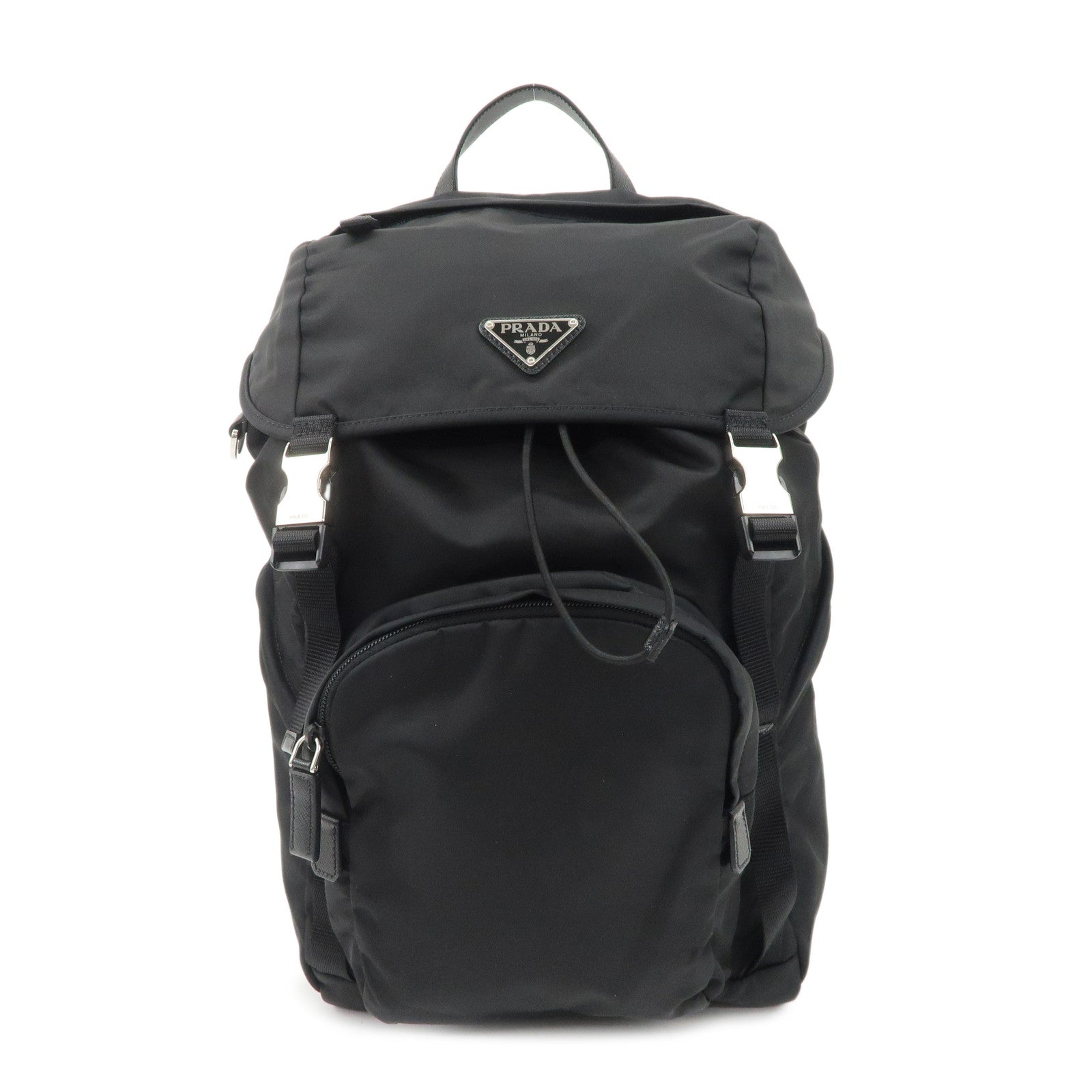 PRADA-Logo-Nylon-Back-Pack-Black-2VZ135