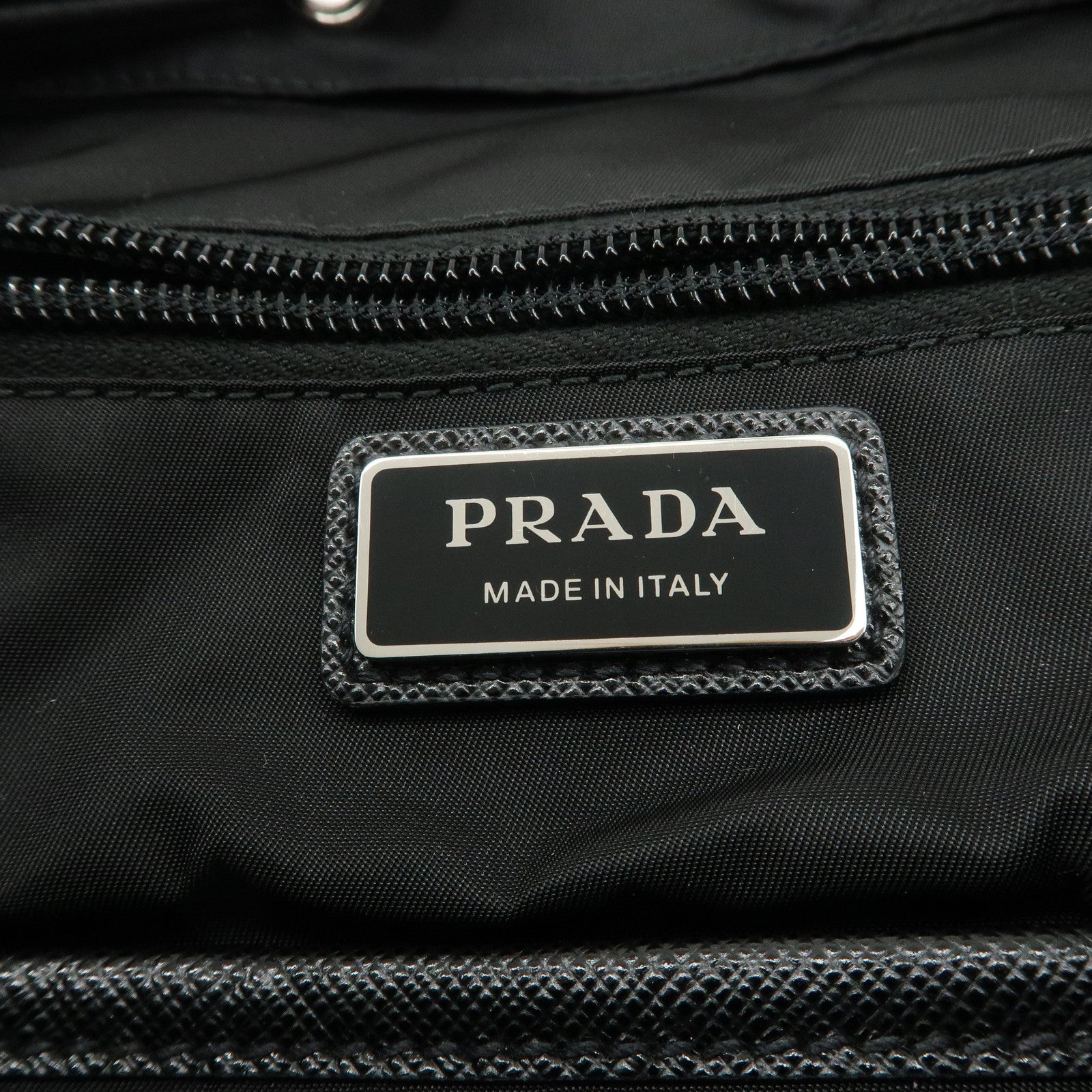 PRADA Logo Nylon Back Pack Black 2VZ135