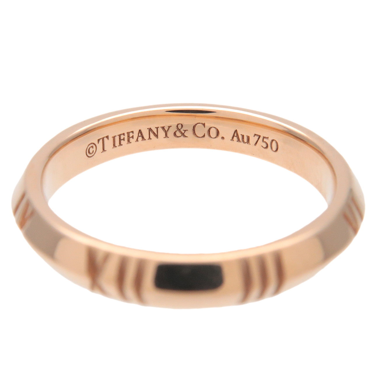 Tiffany&Co. Atlas Closed Narrow Ring K18PG 750PG Rose Gold US5 Used