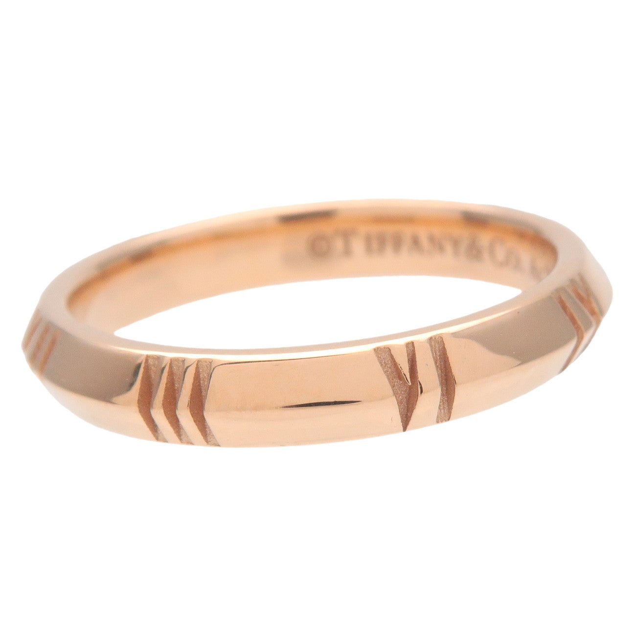 Tiffany&Co. Atlas Closed Narrow Ring K18PG 750PG Rose Gold US5 Used