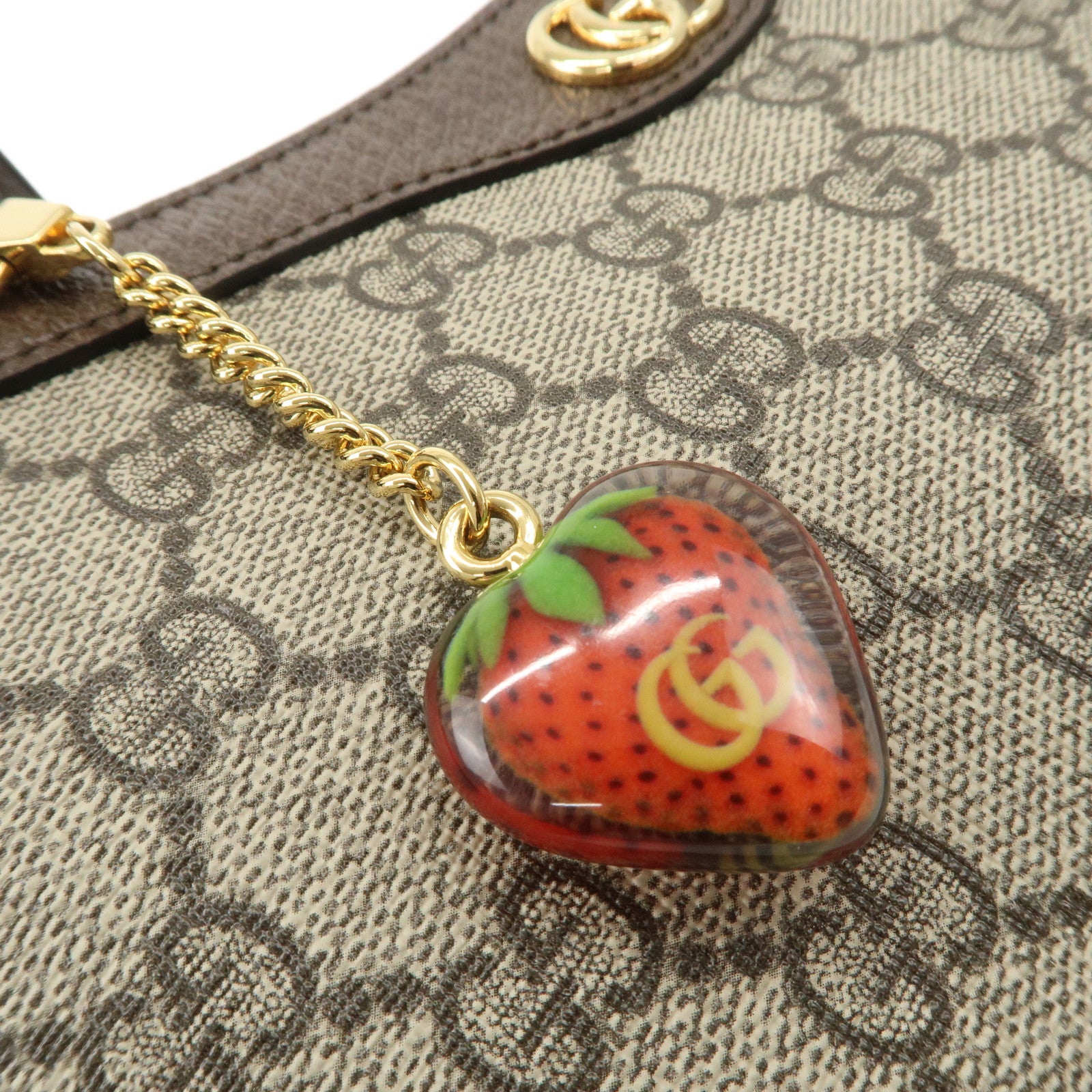 GUCCI Ophidia Sherry GG Supreme Leather 2Way Shoulder Bag 735132 Used