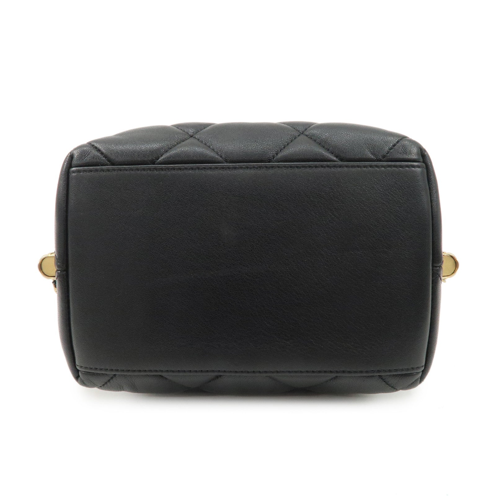 CHANEL Matelasse Lamb Skin Small Bucket Chain Shoulder Bag AS2786 Used