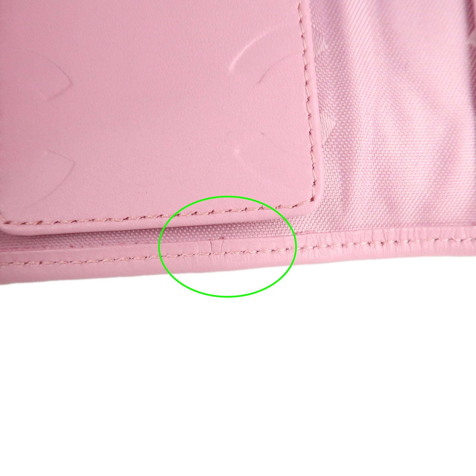 CHANEL Cambon Line Lamb Skin 6 Ring Key Case Pink Black A26723 Used