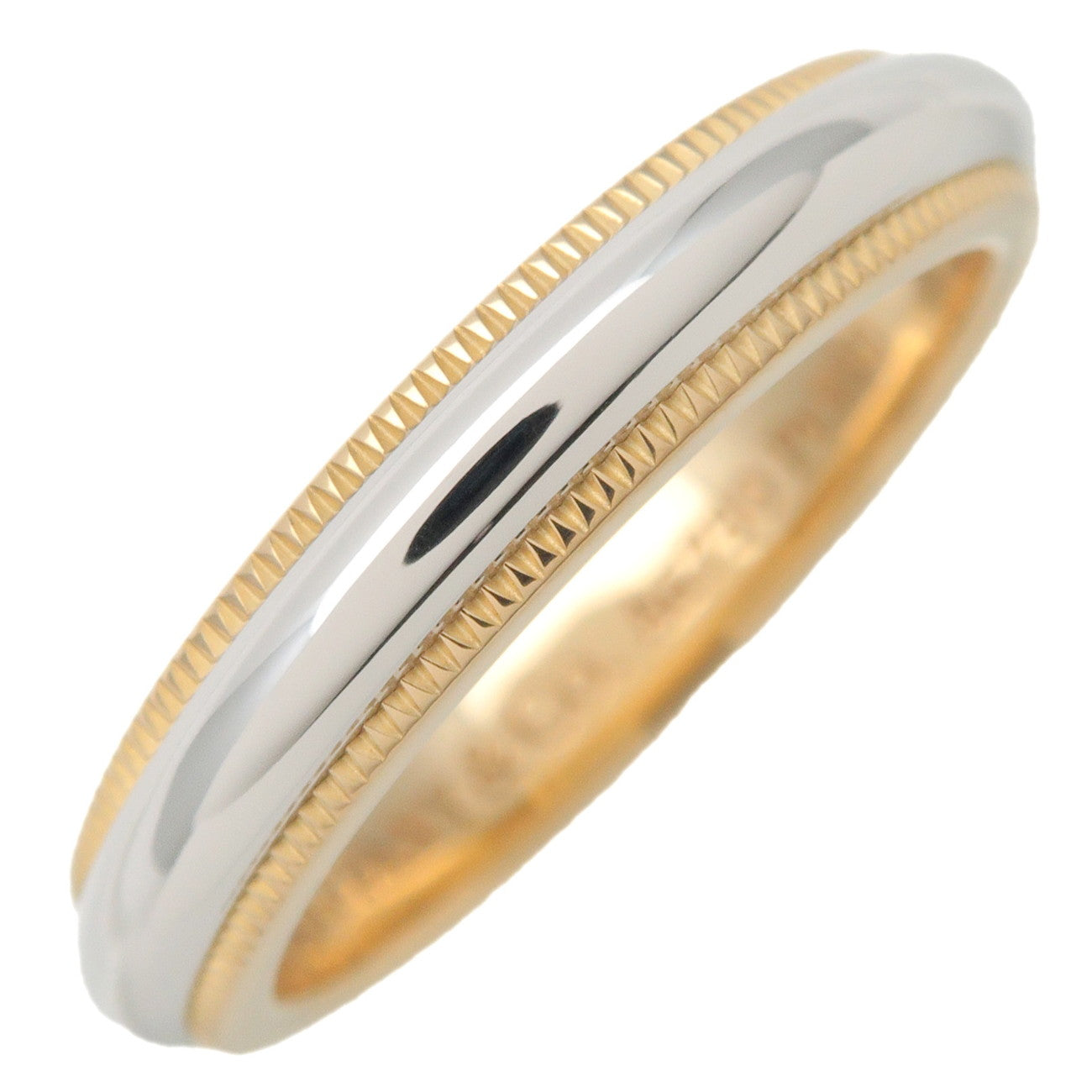 Tiffany&Co.-Milgrain-Band-Ring-K18YG-750YG-PT950-#9-US5-YellowGold