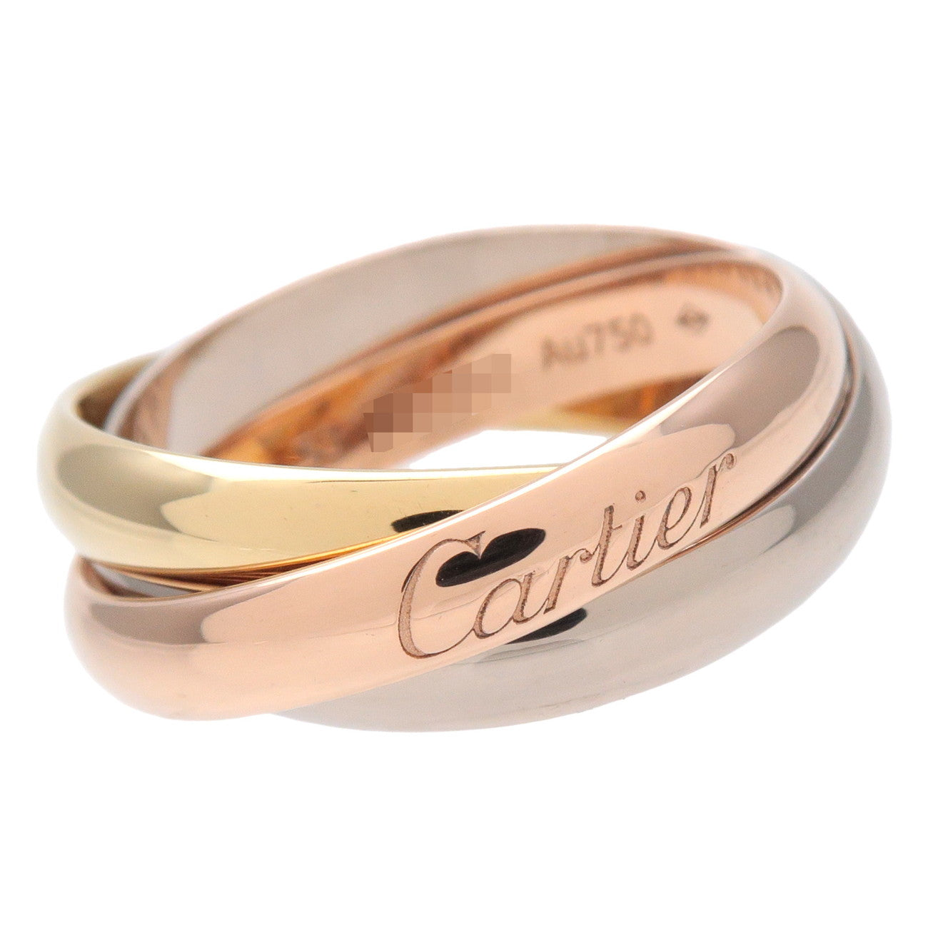 Cartier Trinity Ring MM K18 750YG/WG/PG #53 US6.5 Yellow Gold Used