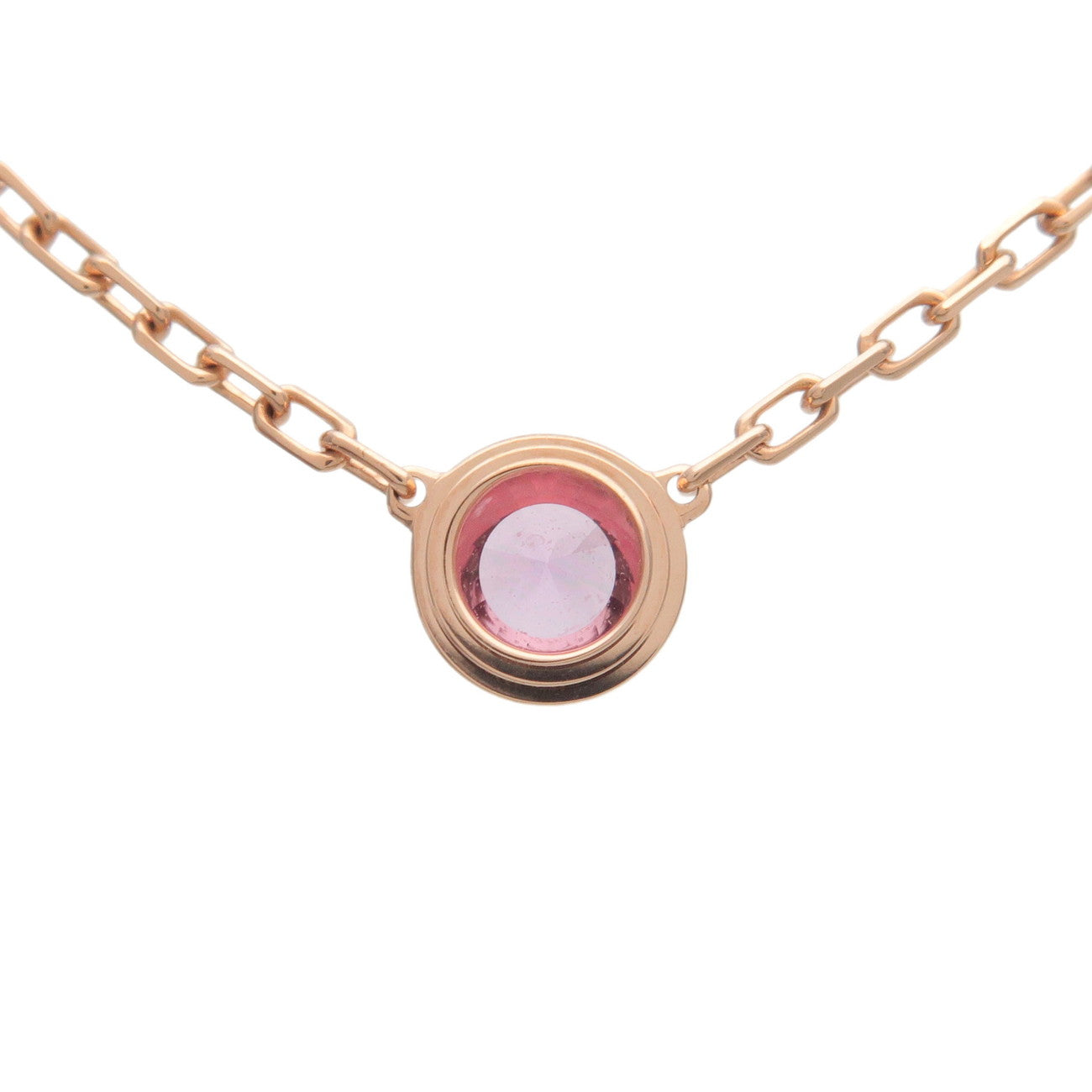 Cartier D'amour 1P Pink Sapphire Necklace K18 750PG Rose Gold Used